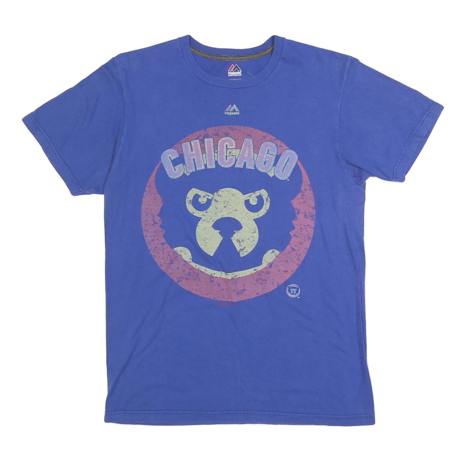 Buy MAJESTIC Mens Blue Chicago Cubs Baseball Graphic T-Shirt M Short Sleeve Crew Refurbished - $19.49 MAJESTIC Mens Blue Chicago Cubs Baseball Graphic T-Shirt M Short Sleeve Crew Refurbished - N/A refurbished available on Cerqular