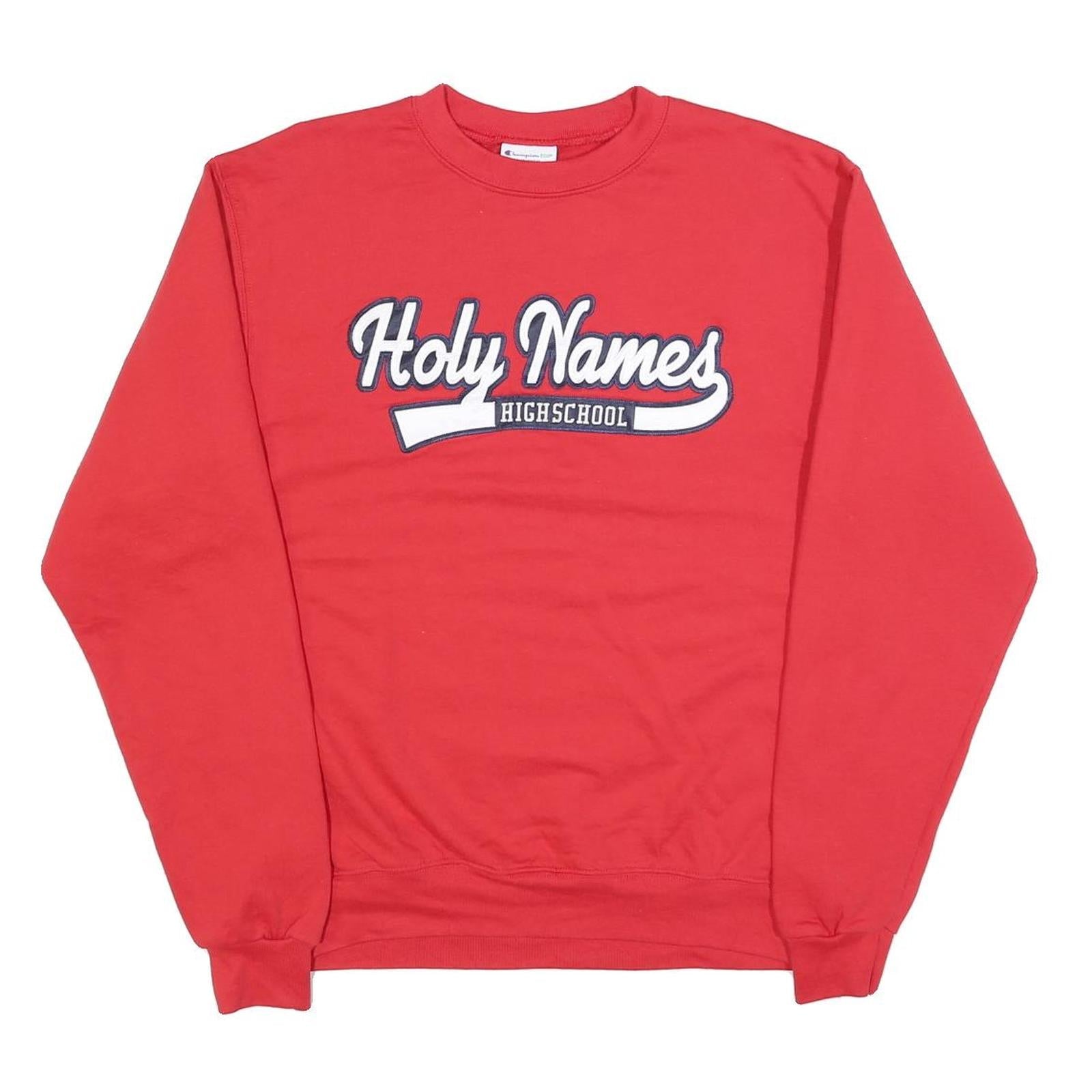 CHAMPION Mens Red Holy Names Highschool Crew Neck M Sweatshirt Cotton Blend Refurbished - N/A refurbished available on Cerqular
