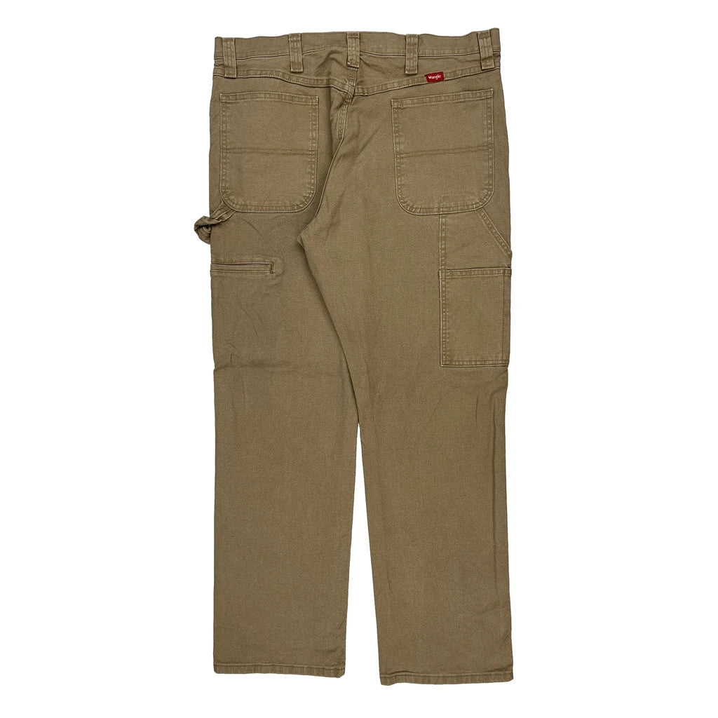 Buy Wrangler Carpenter Trousers - 36W 32L Khaki Cotton Refurbished - $46.89 Wrangler Carpenter Trousers - 36W 32L Khaki Cotton Refurbished - Thrifted (note: this is a term often used to describe second- refurbished available on Cerqular