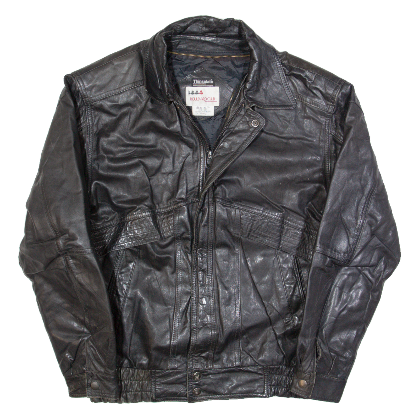 BOULEVARD CLUB Mens Biker Jacket Black Leather S Refurbished - N/A refurbished available on Cerqular