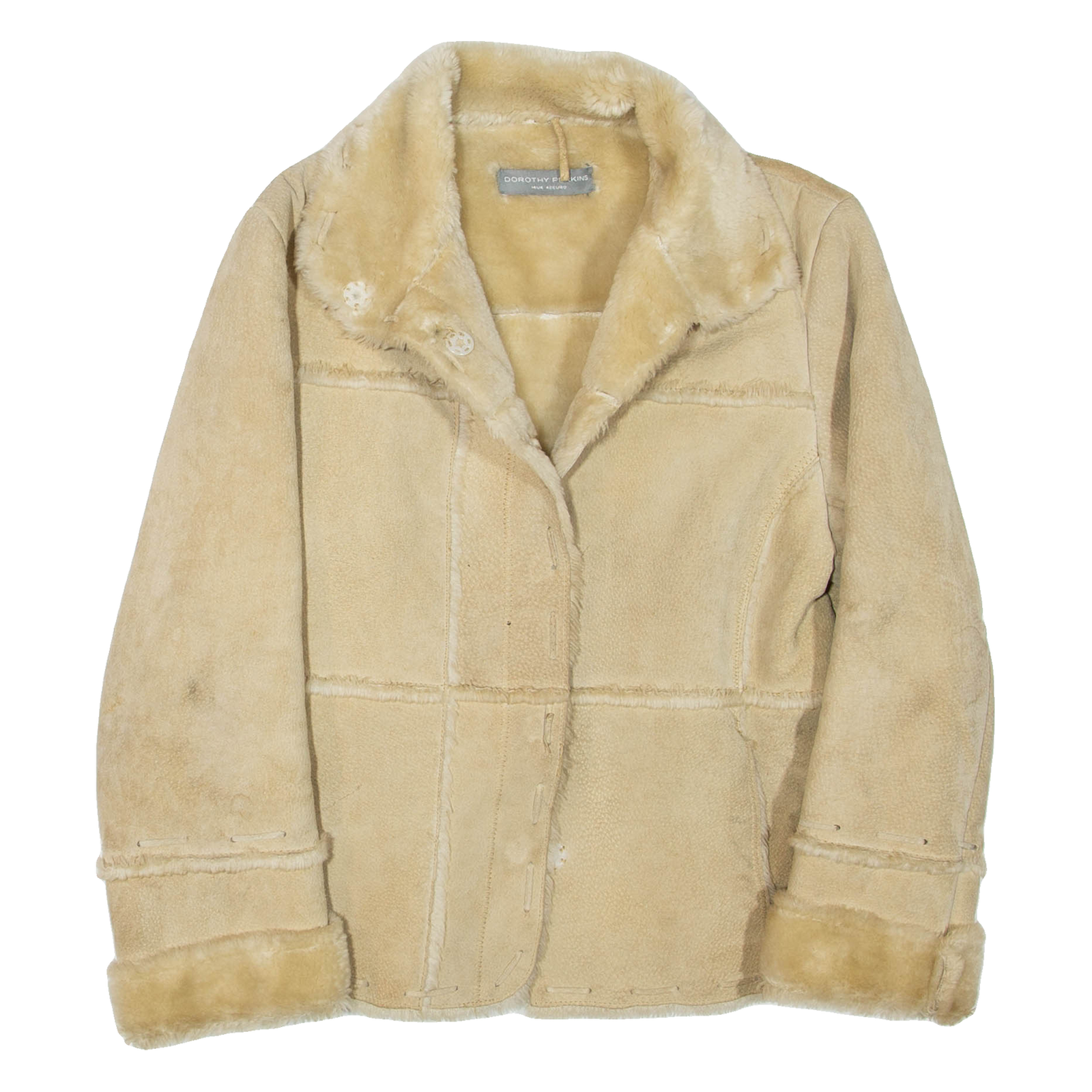 DOROTHY PERKINS Womens Jacket Beige Suede UK 14 Refurbished - N/A refurbished available on Cerqular