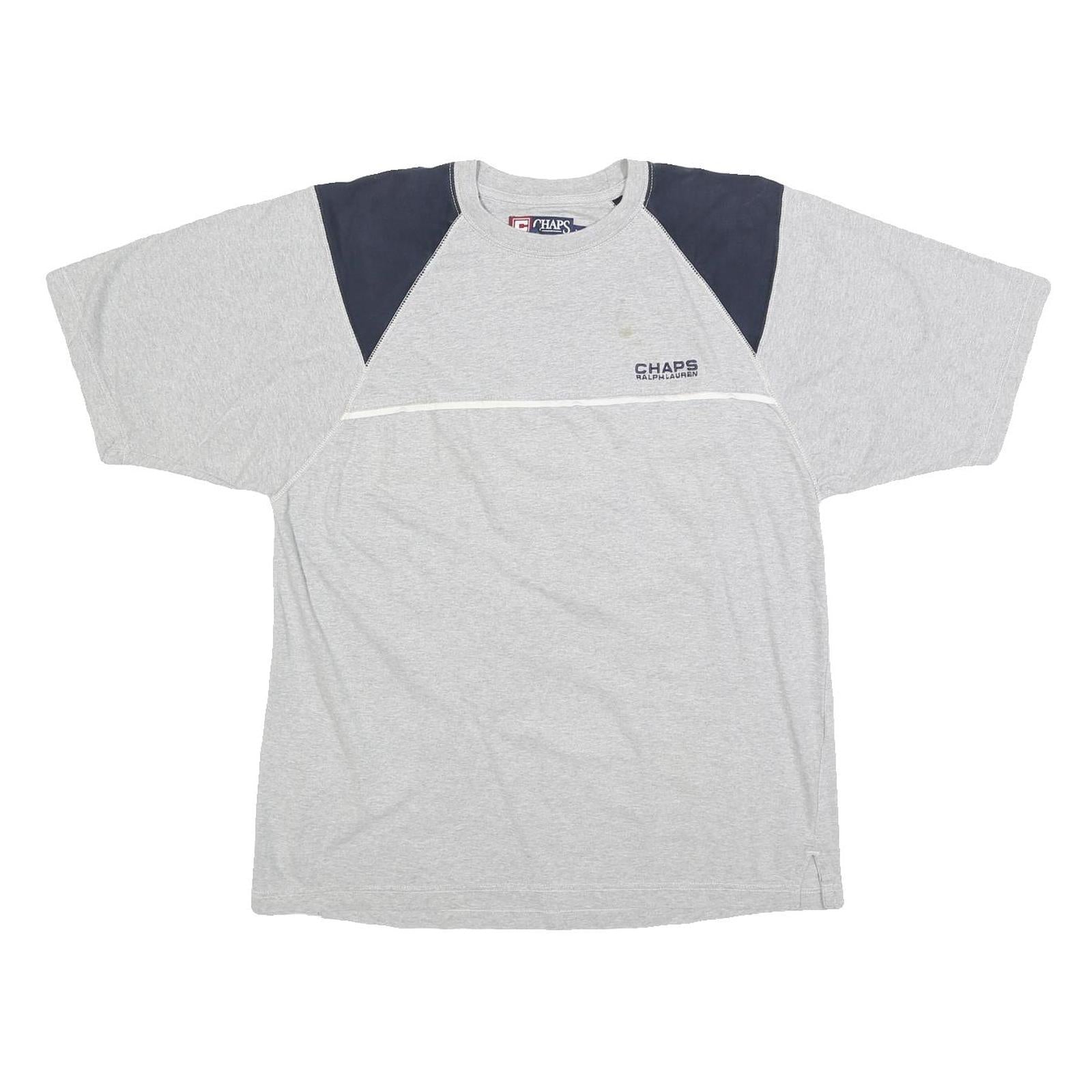 CHAPS RALPH LAUREN Mens Grey & Navy Short Sleeve Crew Neck T-Shirt M Classic Refurbished - N/A refurbished available on Cerqular