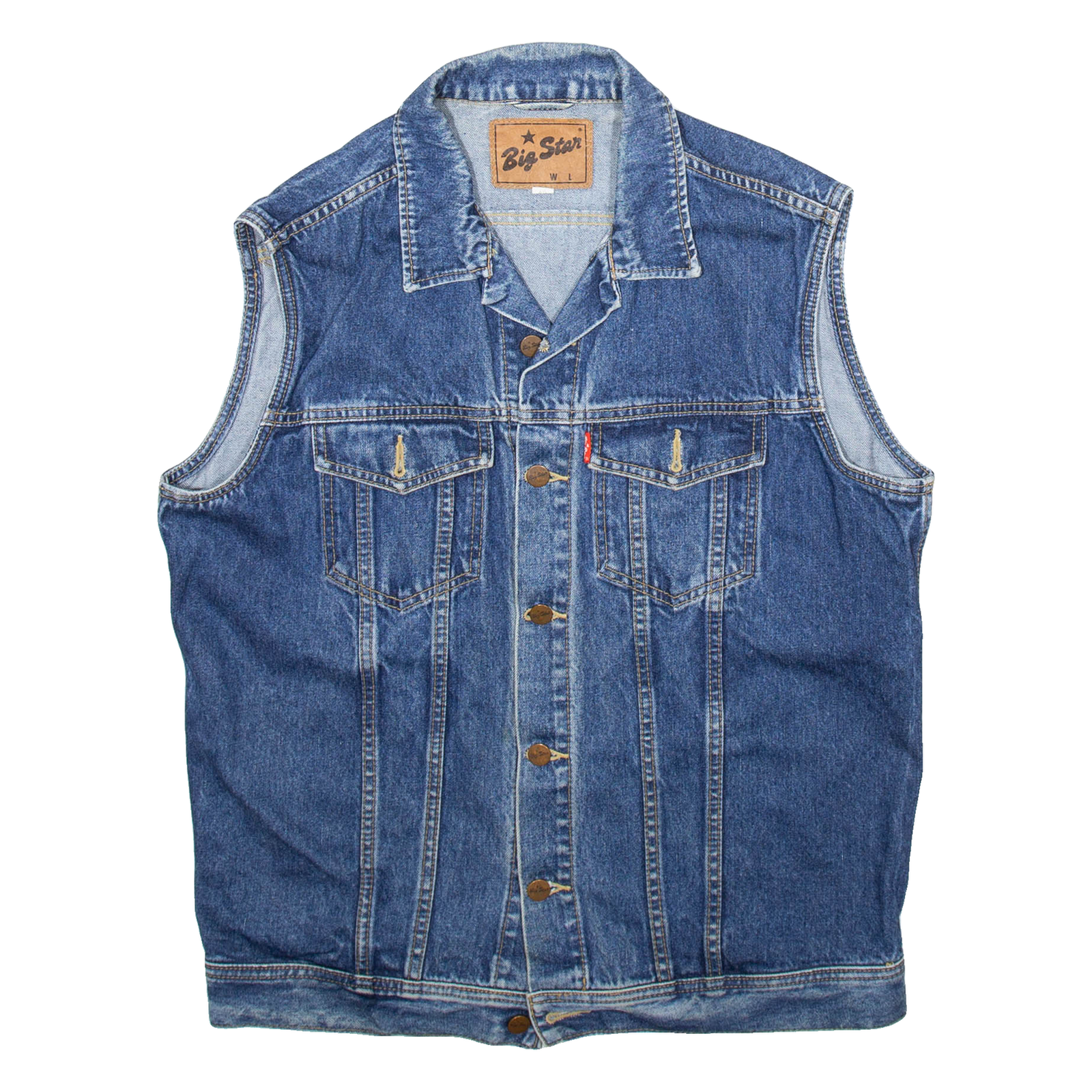 BIG STAR Mens Denim Gilet Blue M Refurbished - N/A refurbished available on Cerqular