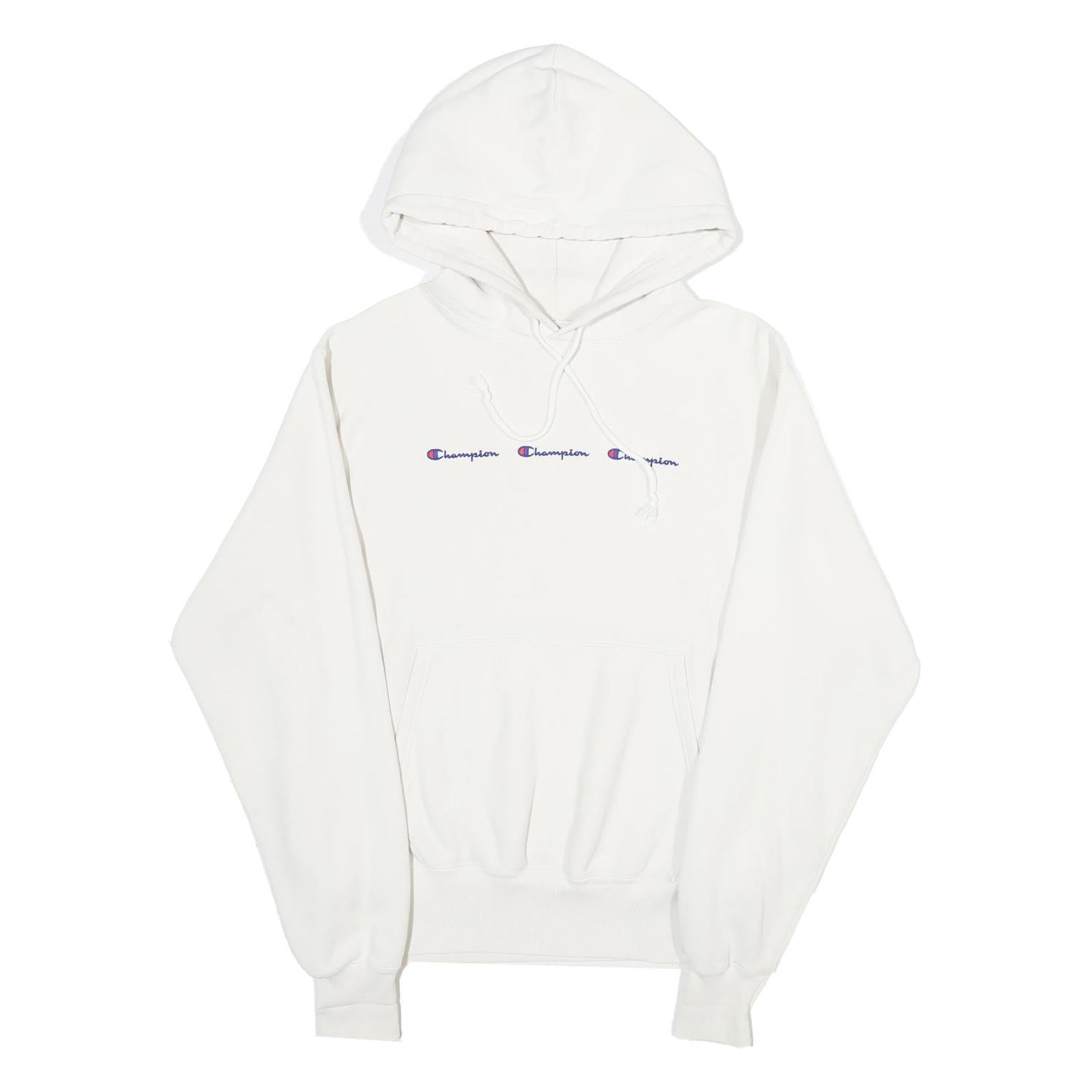 CHAMPION REVERSE WEAVE Mens White Hoodie M Cotton Blend Pullover Hooded Refurbished - N/A refurbished available on Cerqular