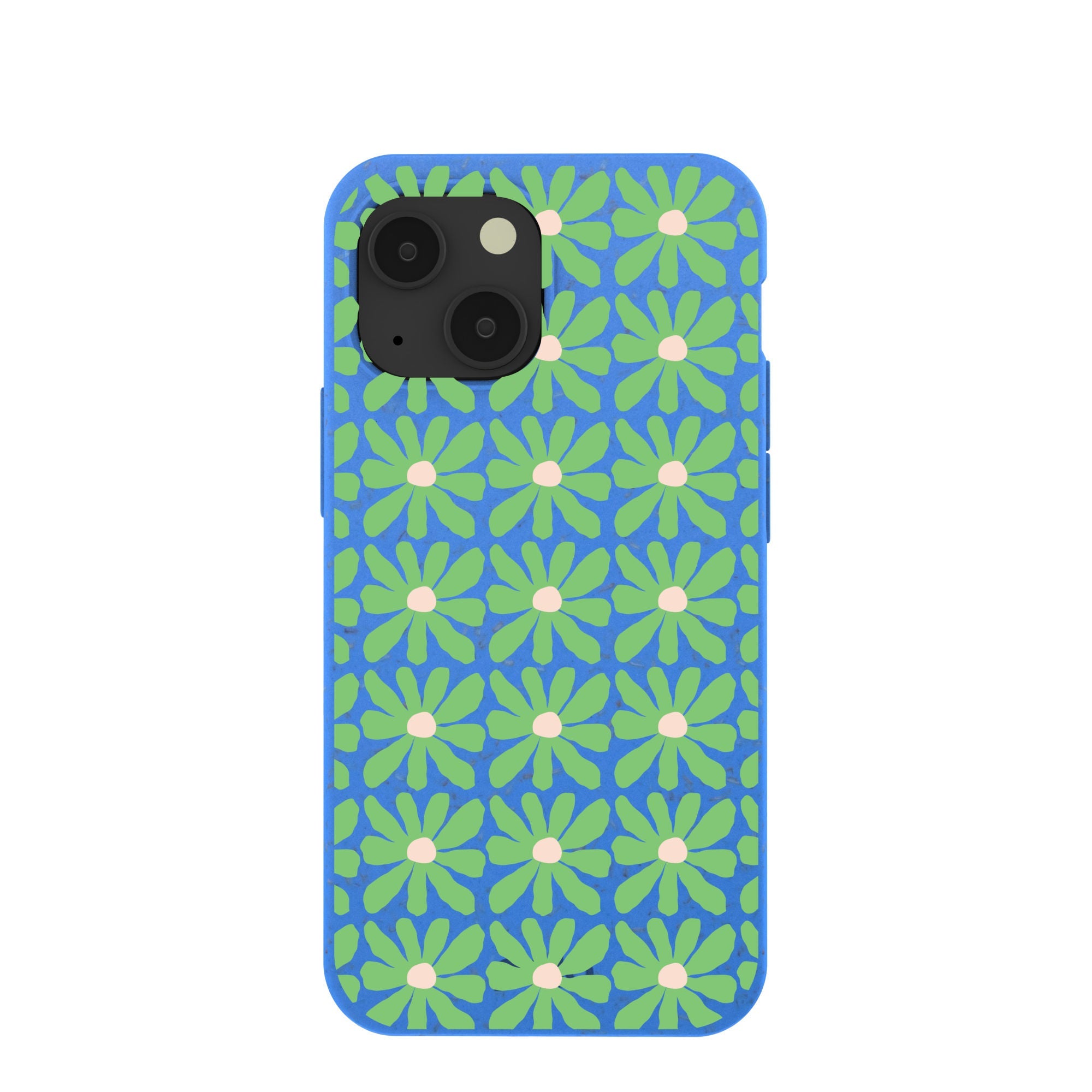 Electric Blue Flower Child iPhone 13 Mini Case Refurbished - Pela Case refurbished available on Cerqular