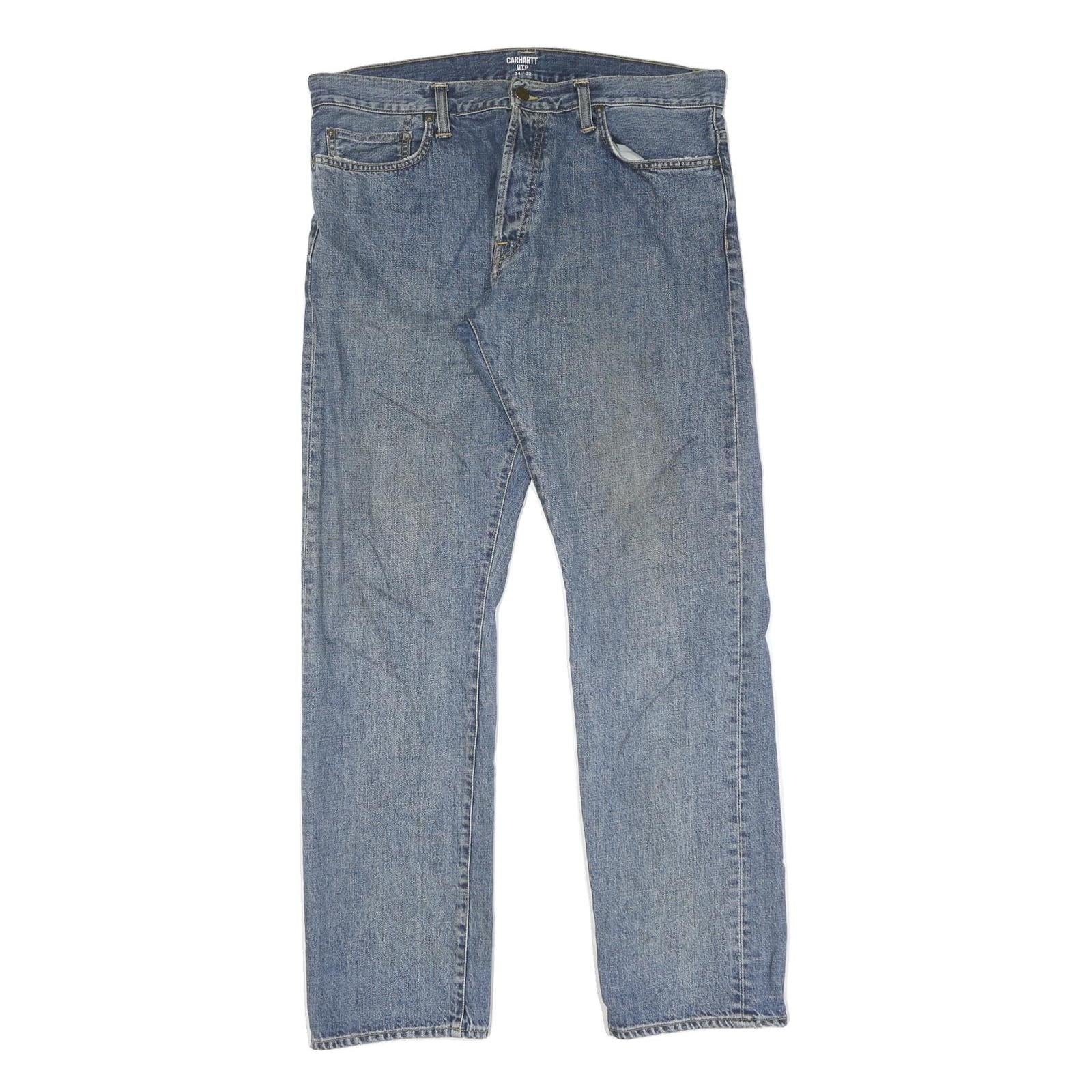 CARHARTT Mens Blue Regular Fit Straight Denim Medium Wash Jeans W34 L32 Classic Refurbished - N/A refurbished available on Cerqular