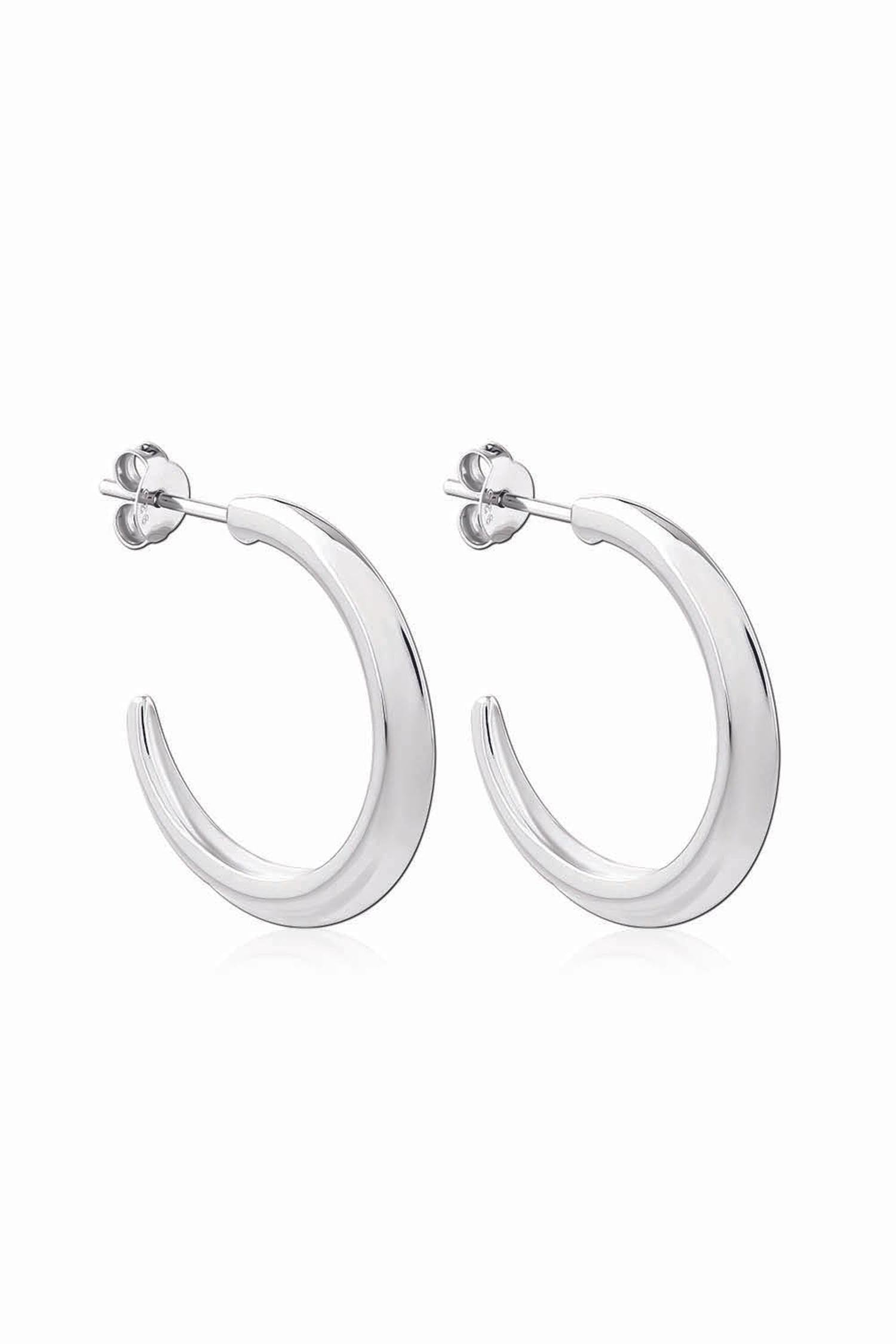 Crescent Hoops Silver Medium | Size: 1 inch Refurbished - N/A (There is no well-known brand by the name "A refurbished available on Cerqular