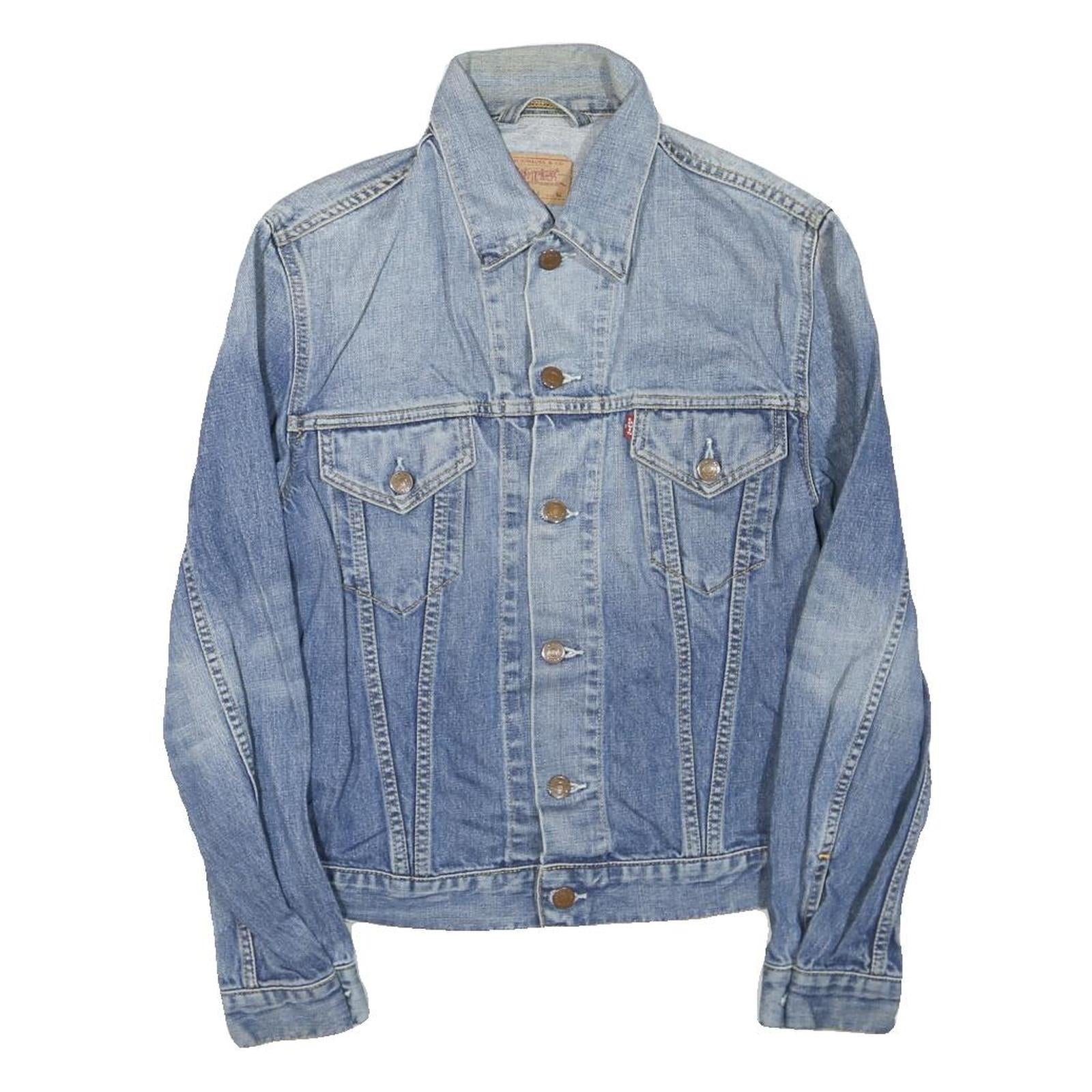 LEVI'S Mens Blue Denim Jacket M Cotton Blend Button Closure Classic Fit Refurbished - N/A refurbished available on Cerqular