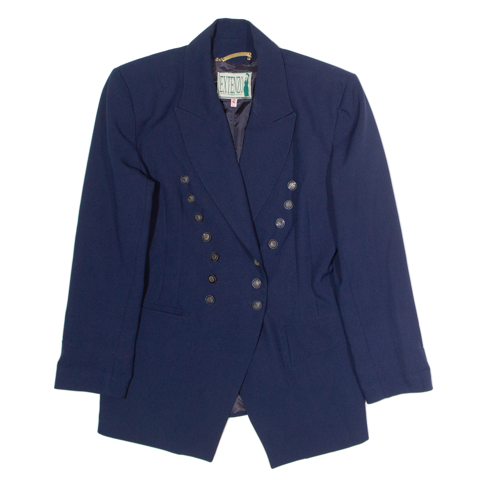 EXTENZO Womens Blazer Jacket Blue 90s UK 12 Refurbished - N/A refurbished available on Cerqular