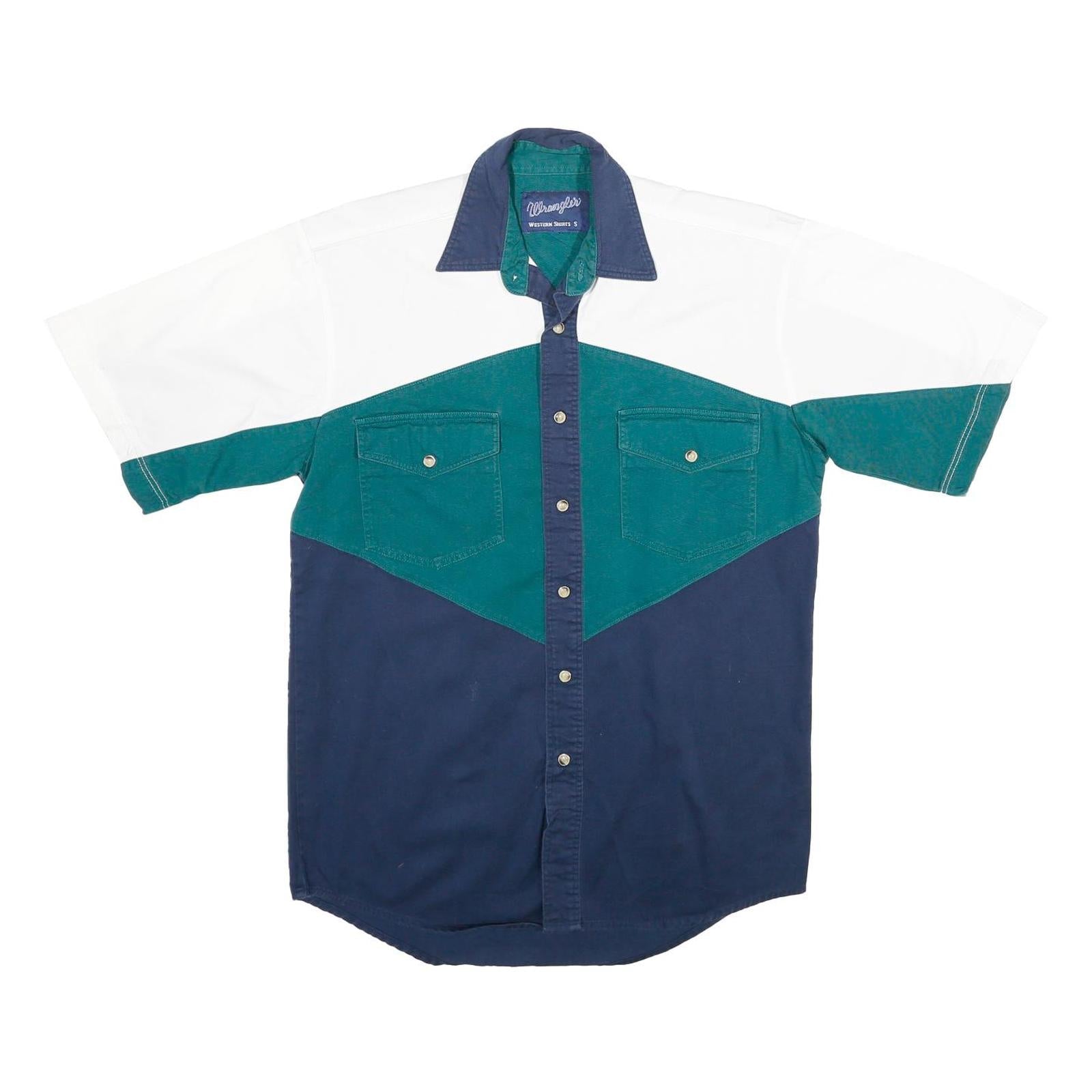 Buy WRANGLER Mens Blue & Green & White Western Shirt S Short Sleeve Cotton Button Refurbished - $33.79 WRANGLER Mens Blue & Green & White Western Shirt S Short Sleeve Cotton Button Refurbished - N/A refurbished available on Cerqular