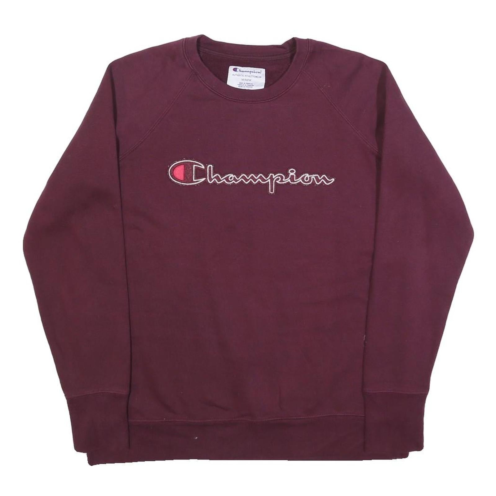 CHAMPION Mens Maroon Sweatshirt Crew Neck M Cotton Blend Pullover Refurbished - N/A refurbished available on Cerqular