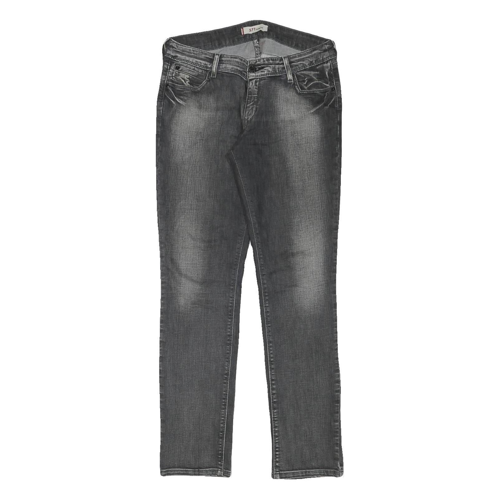 LEVI'S 571 Womens Jeans Grey Slim Skinny Denim Medium W32 L31 Stylish Refurbished - N/A refurbished available on Cerqular
