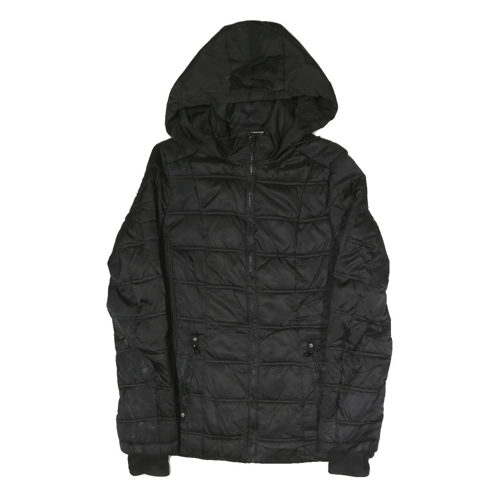 NAUTICA Womens Black Polyester Blend Quilted Jacket S Hooded Zip Closure Casual Refurbished - N/A refurbished available on Cerqular