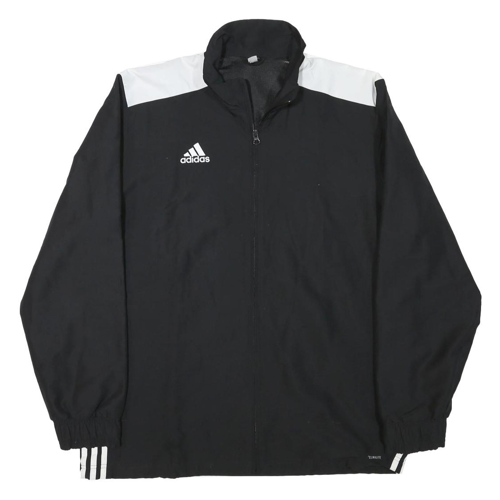 ADIDAS Mens Black & White Track Jacket L Polyester Blend Zip Athletic Sportswear Refurbished - N/A refurbished available on Cerqular