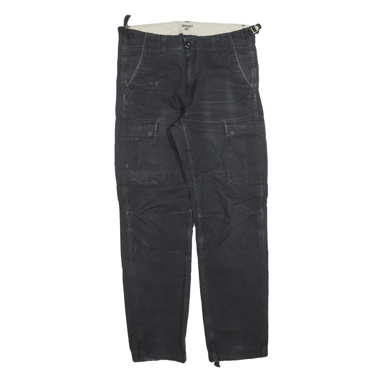 CARHARTT Mens Cotton Blend Black Relaxed Straight Trousers W29 L30 Workwear Refurbished - N/A refurbished available on Cerqular