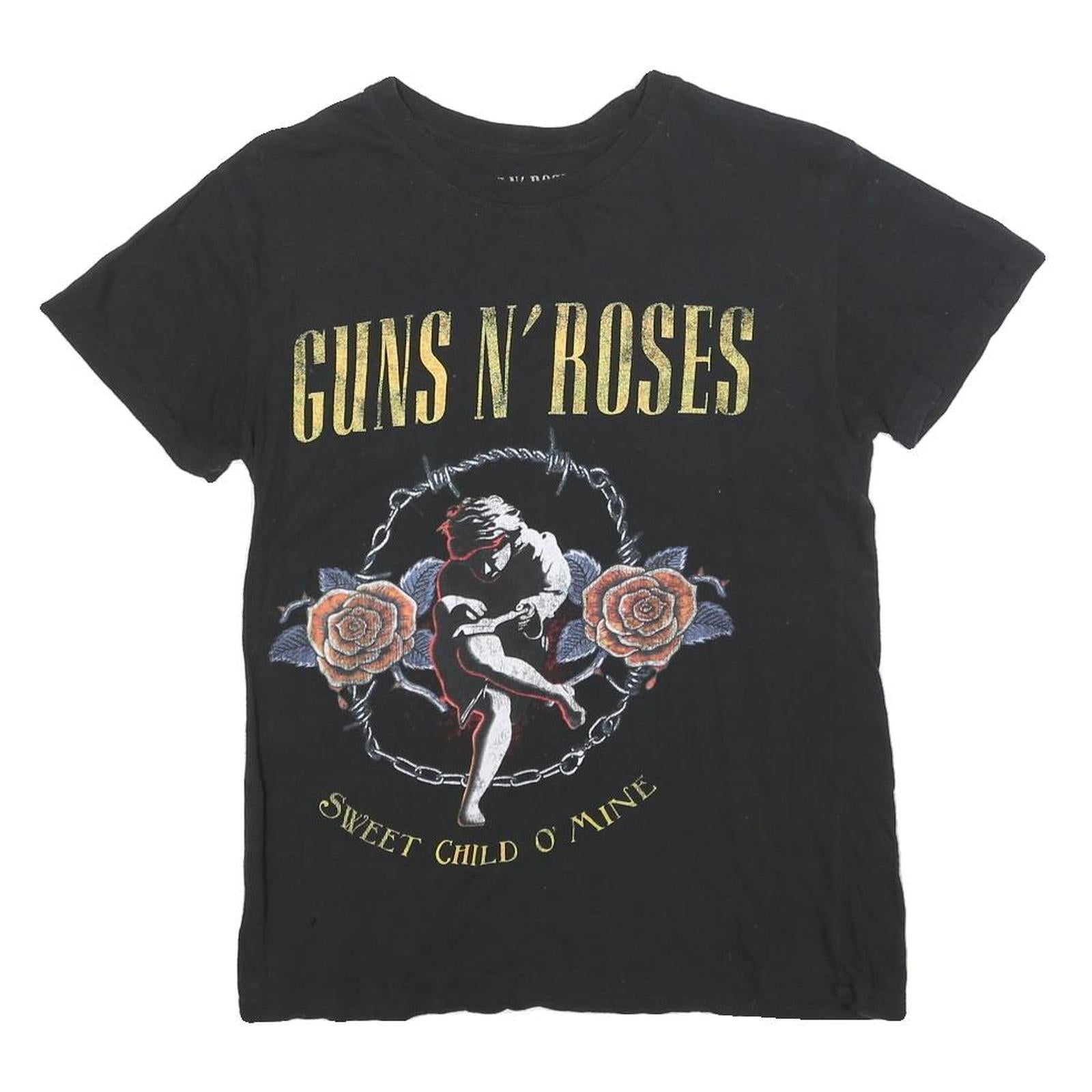 GUNS N ROSES Womens Black Sweet Child O Mine Graphic T-Shirt S Short Sleeve Crew Refurbished - N/A refurbished available on Cerqular