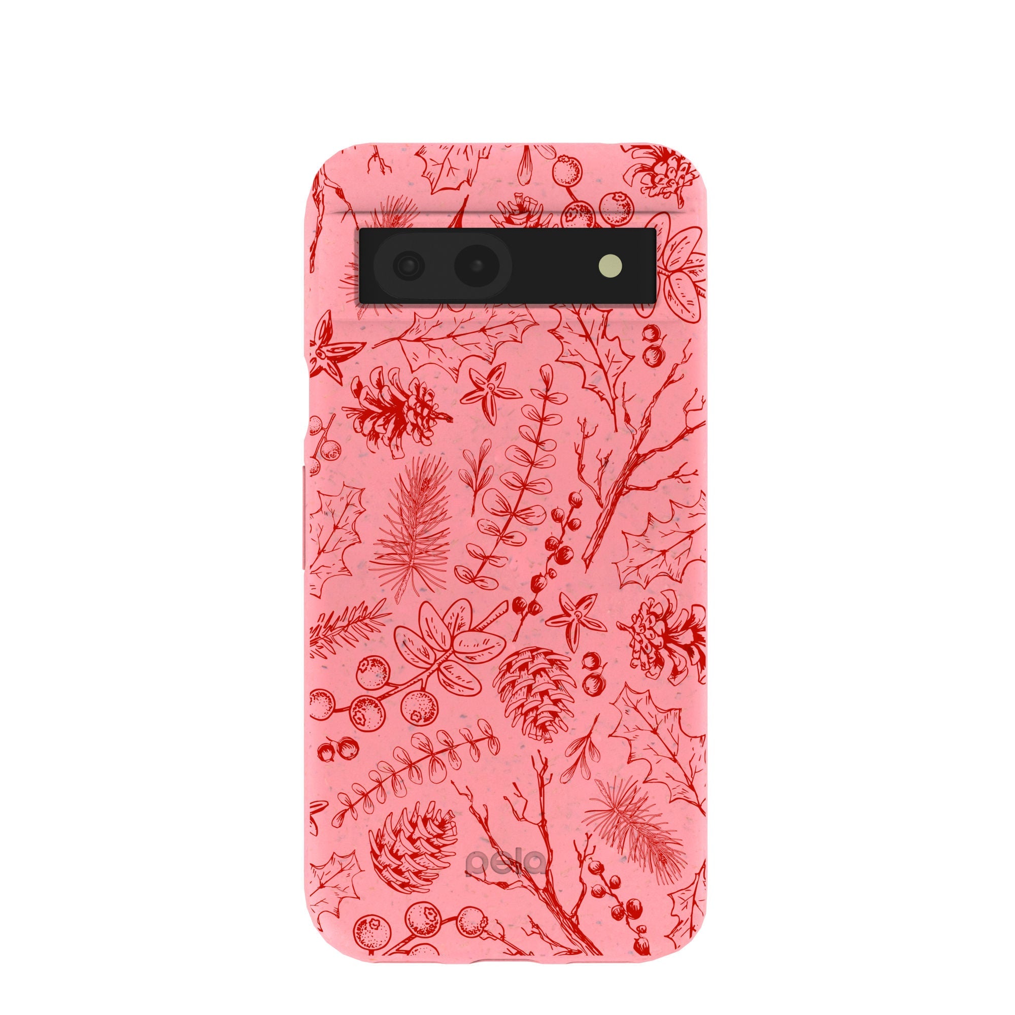 Bubblegum Pink Festive Forest Google Pixel 8a Case Refurbished - Pela Case refurbished available on Cerqular