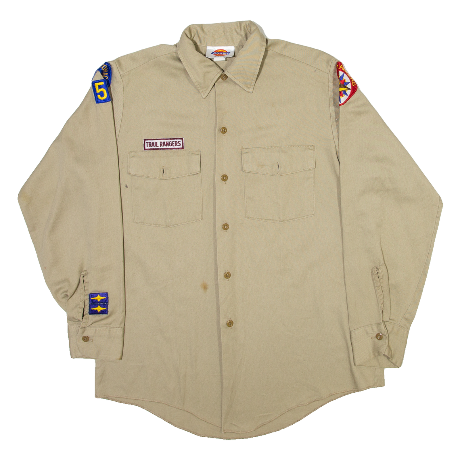 DICKIES Royal Rangers Mens Plain Shirt Brown Long Sleeve M Refurbished - N/A refurbished available on Cerqular