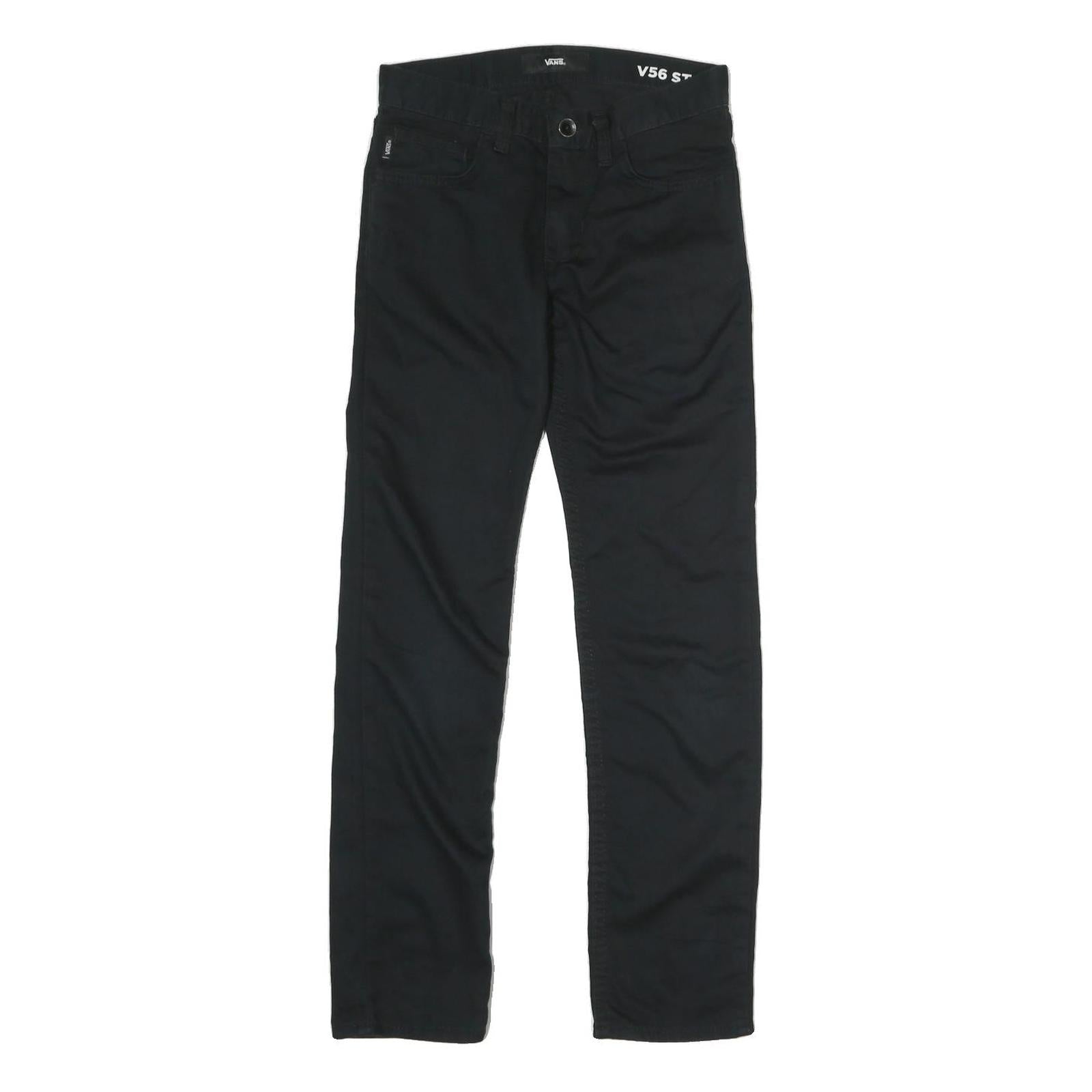 VANS Mens Cotton Blend Black Slim Slim Fit Trousers W26 L26 Zip Closure Refurbished - N/A refurbished available on Cerqular
