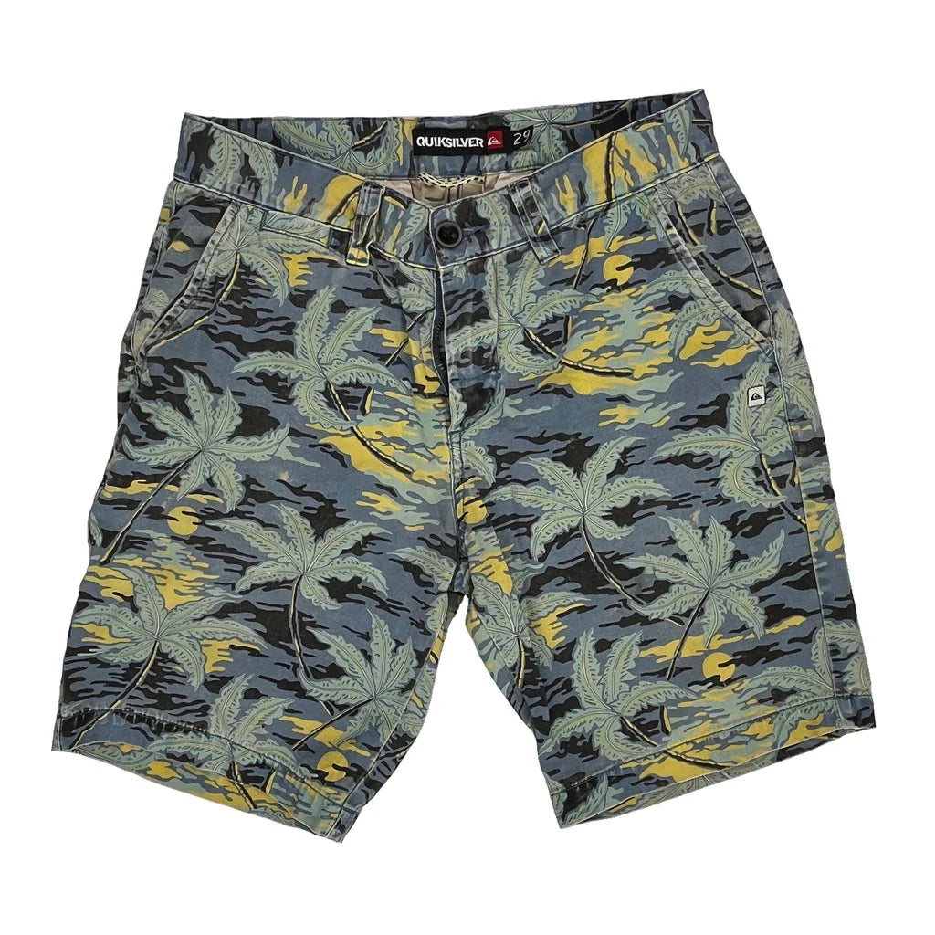 Quiksilver Floral Shorts - 29W 9L Multicoloured Cotton Refurbished - Thrifted (note: this is a term often used to describe second- refurbished available on Cerqular