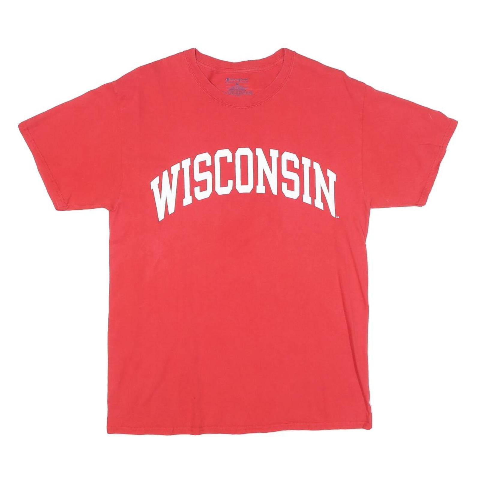 Buy CHAMPION Mens Red Wisconsin Graphic T-Shirt M Short Sleeve Crew Neck Cotton Refurbished - $18.19 CHAMPION Mens Red Wisconsin Graphic T-Shirt M Short Sleeve Crew Neck Cotton Refurbished - N/A refurbished available on Cerqular