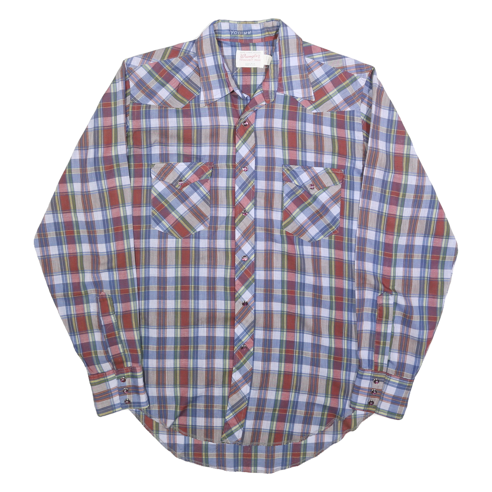 WRANGLER Mens Blue Red & Green Check Shirt XL Long Sleeve Button Western Casual Refurbished - N/A refurbished available on Cerqular