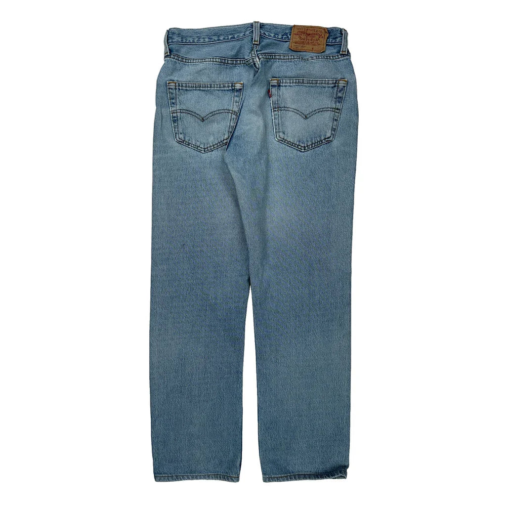 501 Levis Jeans - 31W 30L Light Wash Denim Refurbished - Thrifted (note: this is a term often used to describe second- refurbished available on Cerqular