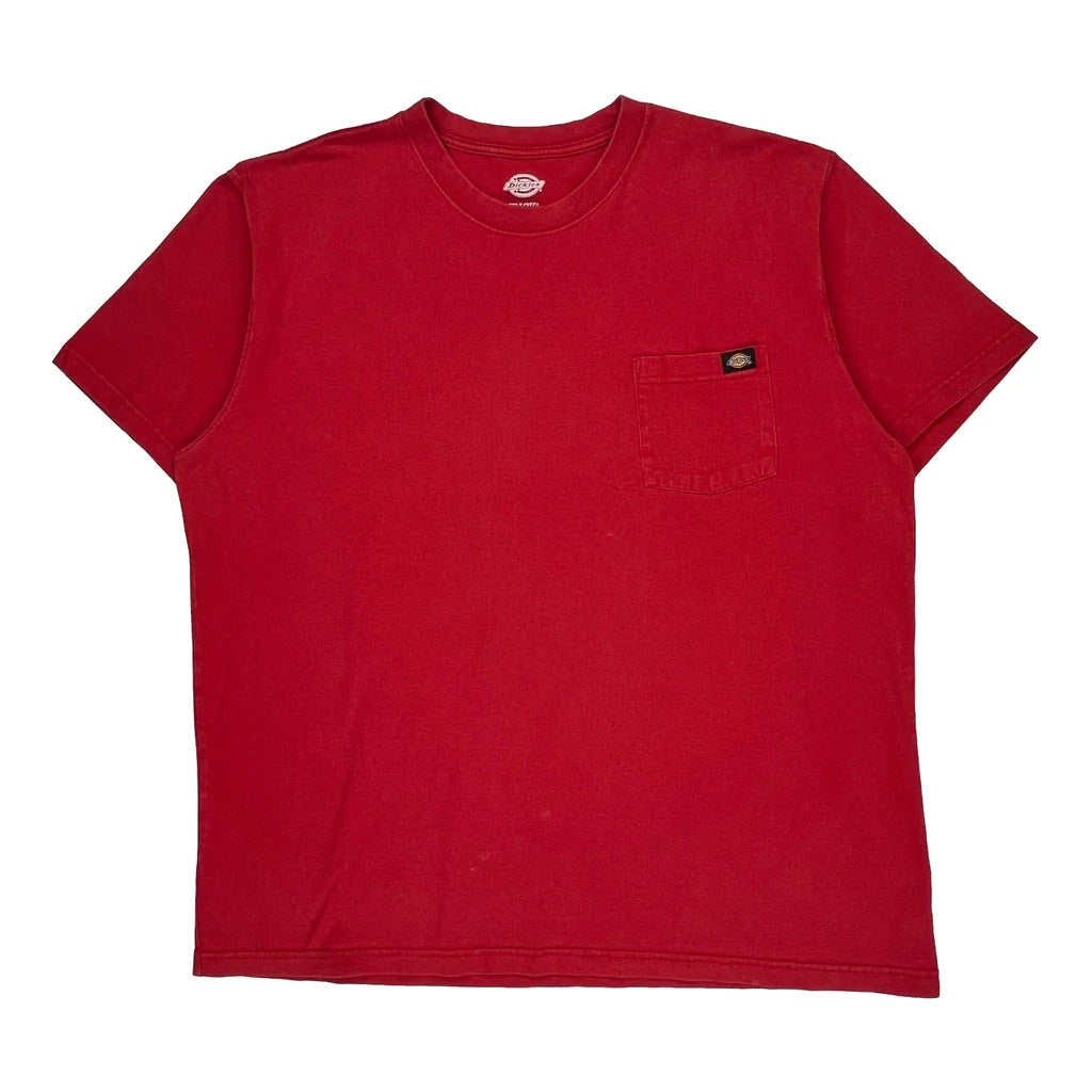 Dickies T-Shirt - 2XL Red Cotton Refurbished - Thrifted (note: this is a term often used to describe second- refurbished available on Cerqular
