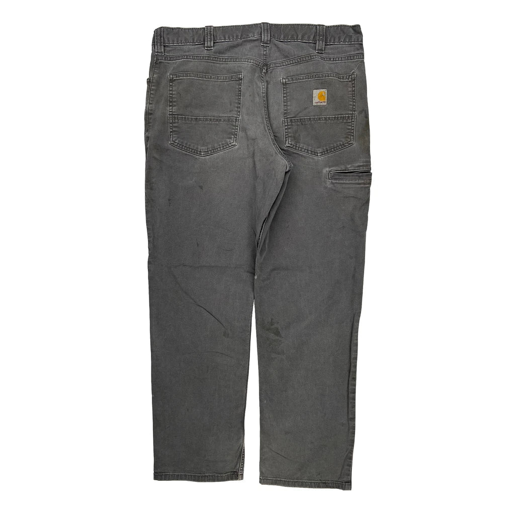 Carhartt Carpenter Trousers - 34W 32L Grey Cotton Refurbished - Thrifted (note: this is a term often used to describe second- refurbished available on Cerqular
