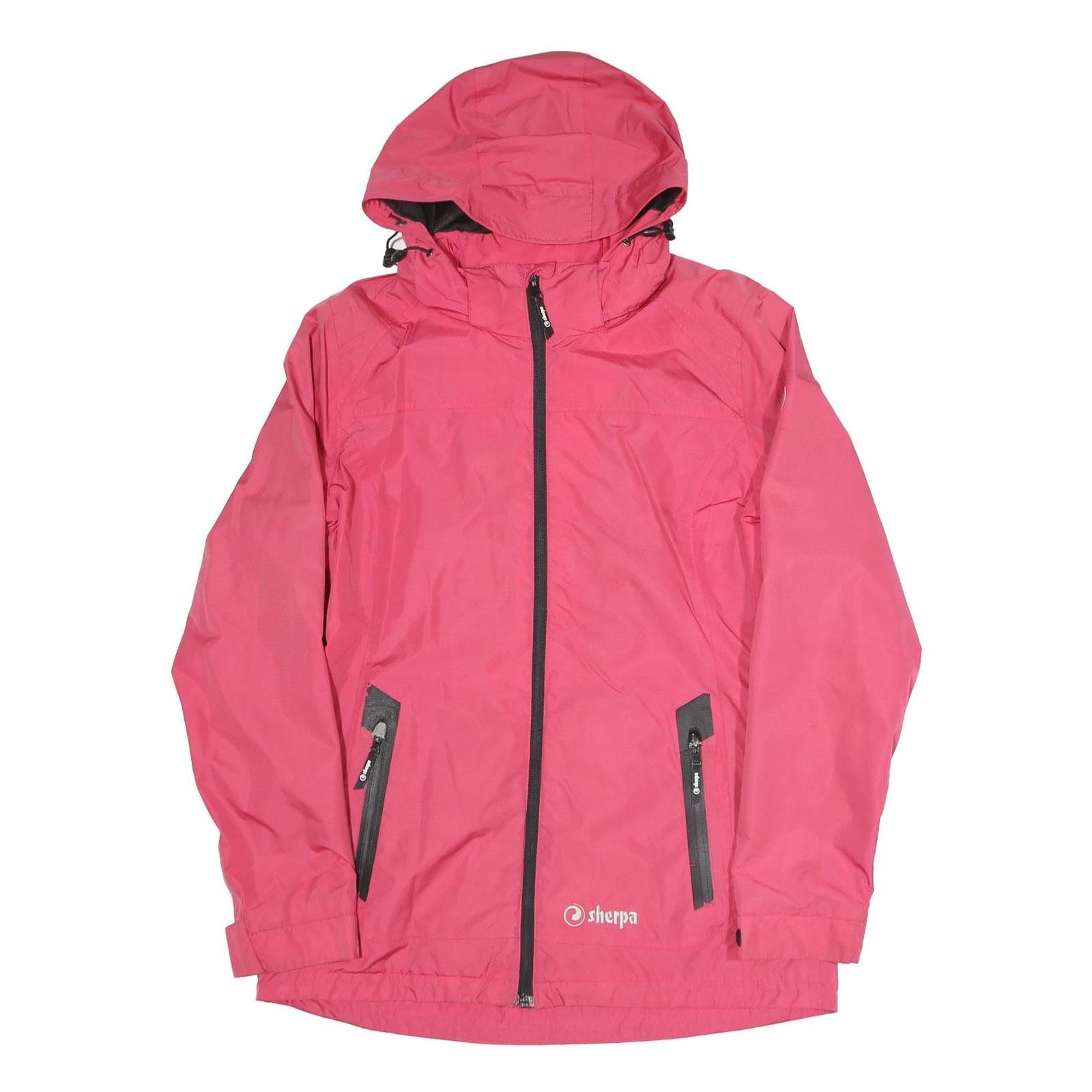 SHERPA Womens Pink Outdoor Jacket L Polyester Blend Woven Plain Zip Hooded Refurbished - N/A refurbished available on Cerqular