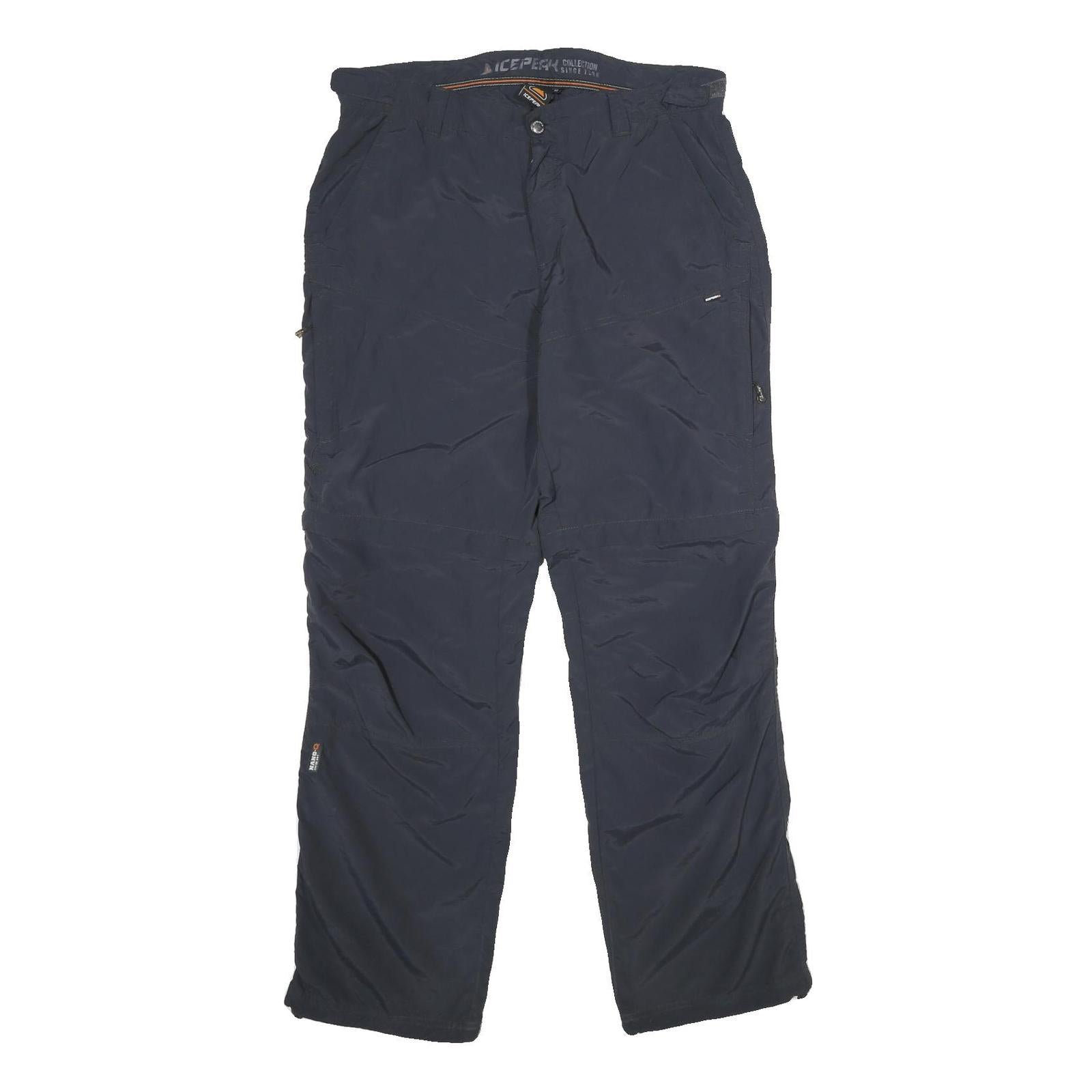 ICEPEAK Mens Polyamide Navy Regular Fit Straight Trousers W36 L34 Outdoor Zip Refurbished - N/A refurbished available on Cerqular