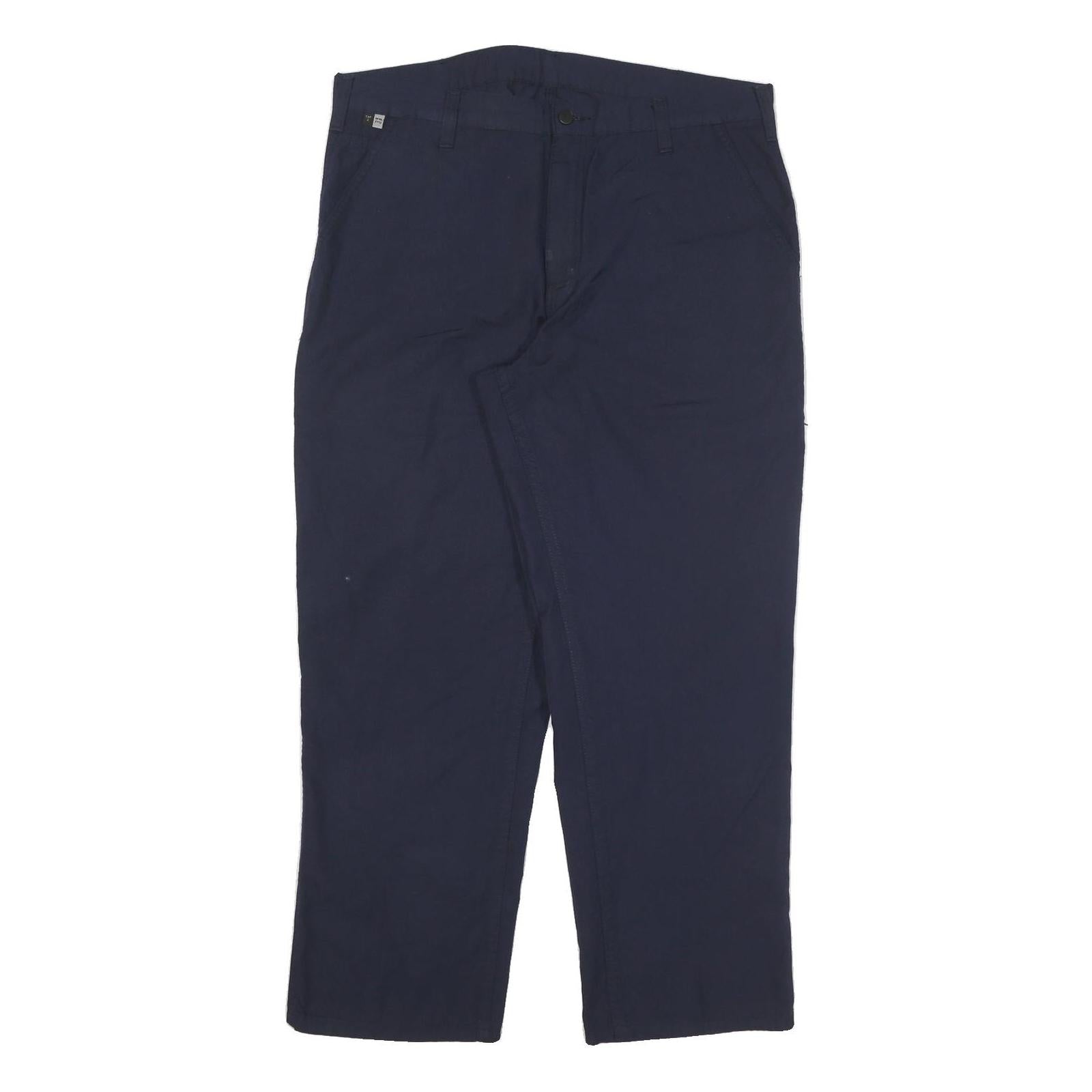 CARHARTT Mens Cotton Blend Navy Relaxed Straight Trousers W38 L30 Workwear Zip Refurbished - N/A refurbished available on Cerqular