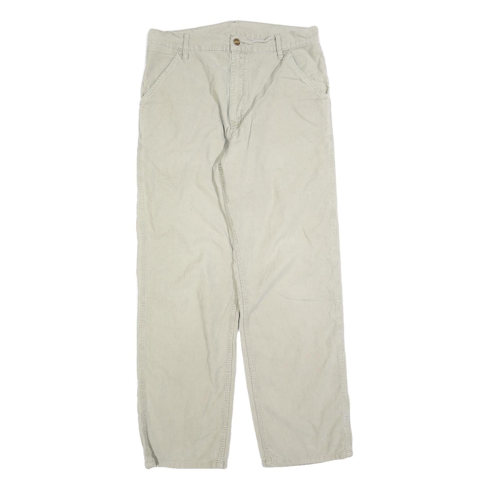 CARHARTT Mens Cotton Beige Regular Straight Trousers W32 L32 Workwear Casual Refurbished - N/A refurbished available on Cerqular