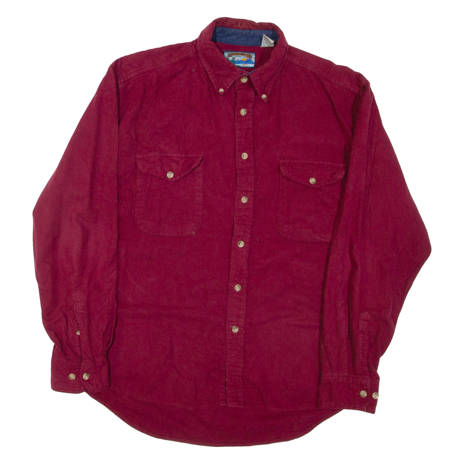 SHAVER LAKE Mens Plain Shirt Maroon Long Sleeve XL Refurbished - N/A refurbished available on Cerqular