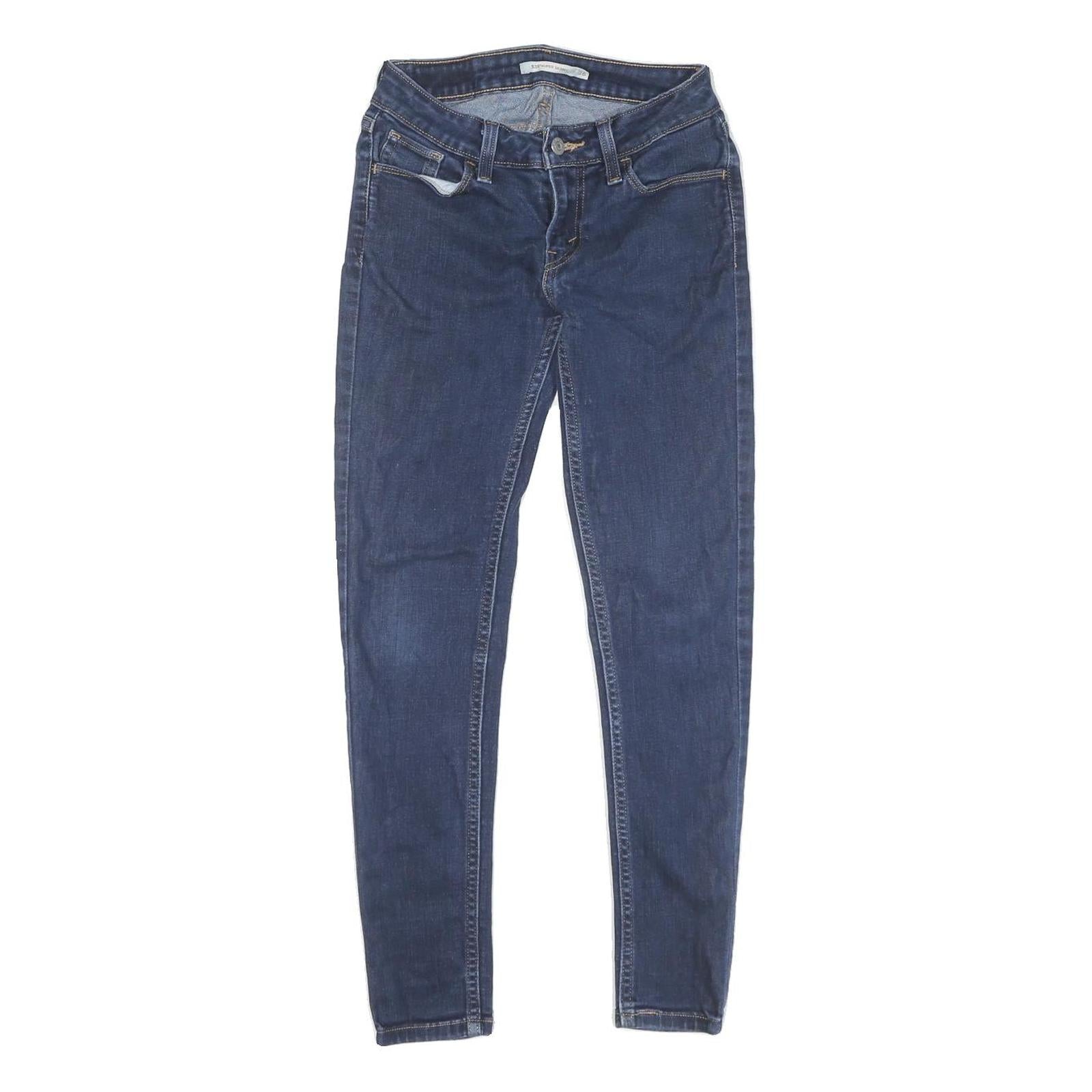 LEVI'S Womens Blue Regular Skinny Denim Medium Wash Jeans W26 L27 Stylish Zip Refurbished - N/A refurbished available on Cerqular