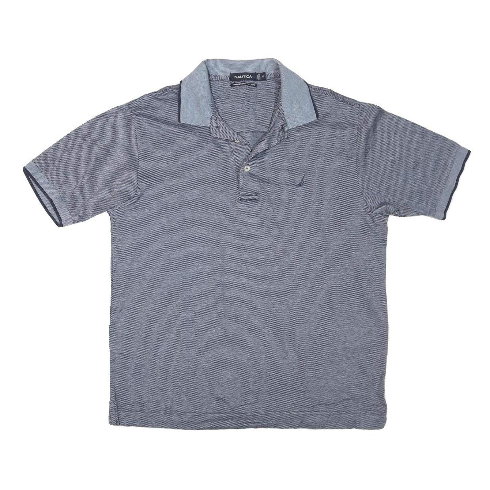 NAUTICA Mens Blue Short Sleeve Plain Polo Shirt M Cotton Blend Casual Refurbished - N/A refurbished available on Cerqular