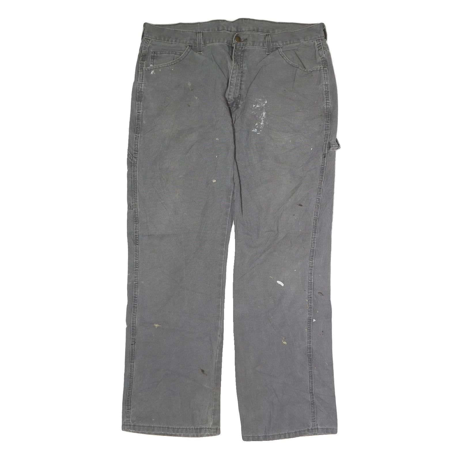DICKIES Mens Cotton Blend Grey Regular Fit Straight Leg Trousers W36 L31 Refurbished - N/A refurbished available on Cerqular