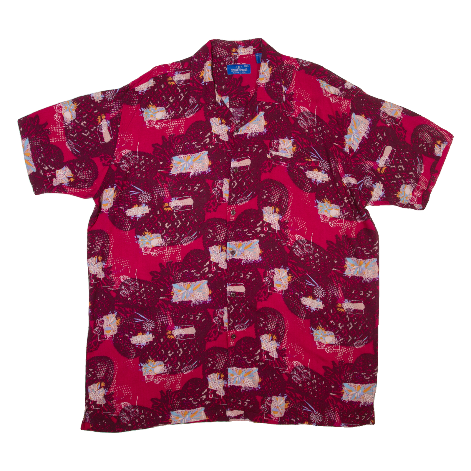 GIANI FEROTI Mens Shirt Pink Viscose Crazy Pattern 2XL Refurbished - N/A refurbished available on Cerqular