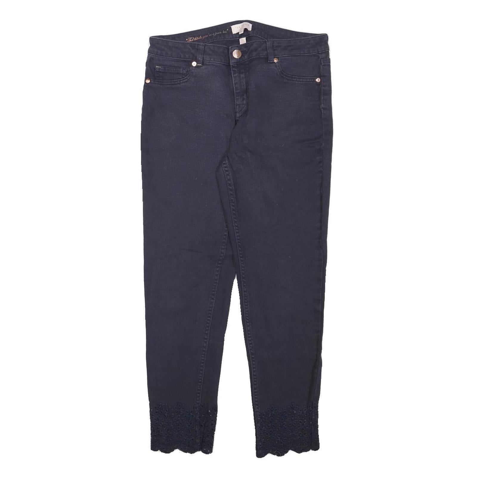 TED BAKER Womens Jeans Navy Slim Skinny Denim Cotton Blend W30 L25 Embroidered Refurbished - N/A refurbished available on Cerqular