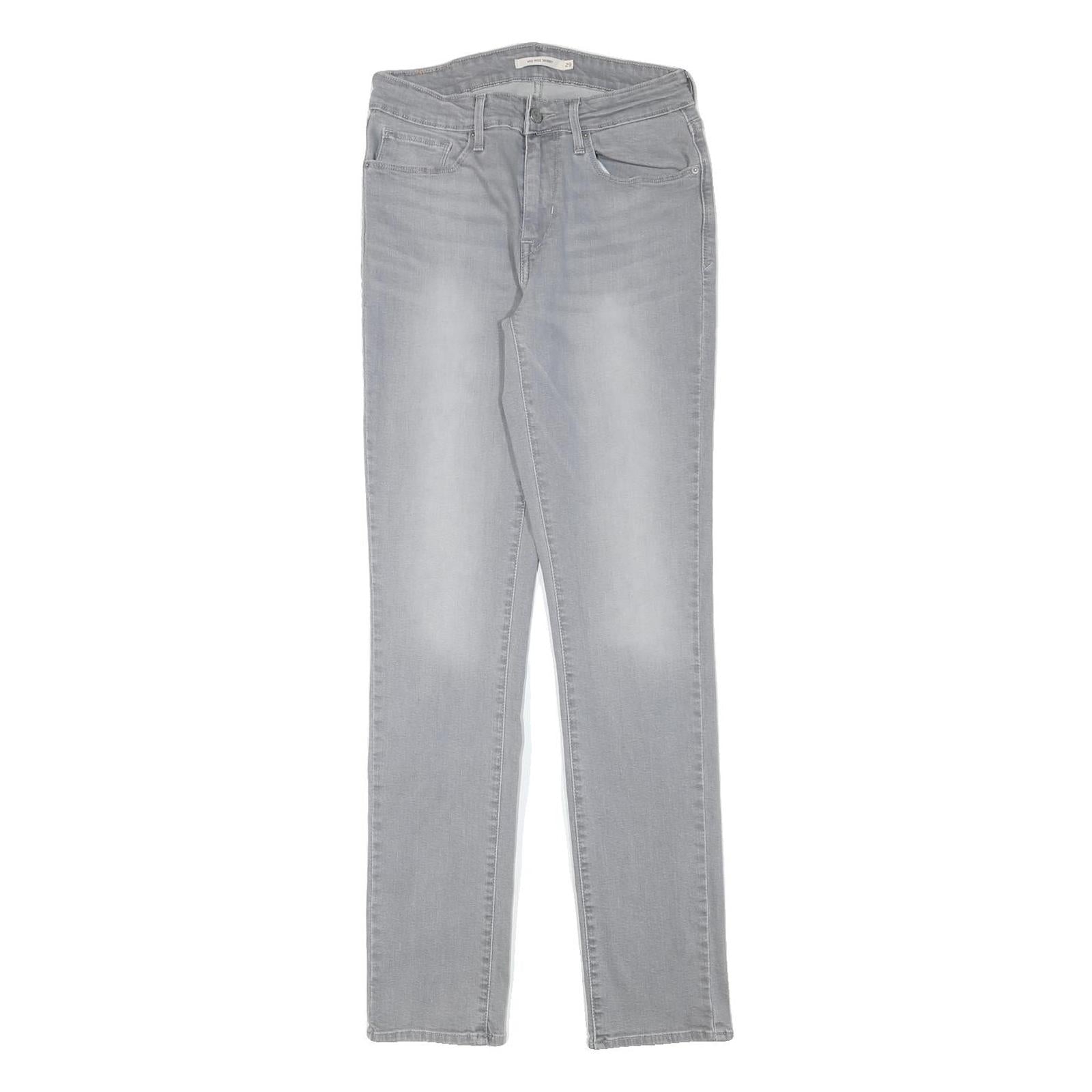 LEVI'S Womens Slim Grey Denim Light Wash Jeans W26 L30 Straight Cotton Blend Zip Refurbished - N/A refurbished available on Cerqular