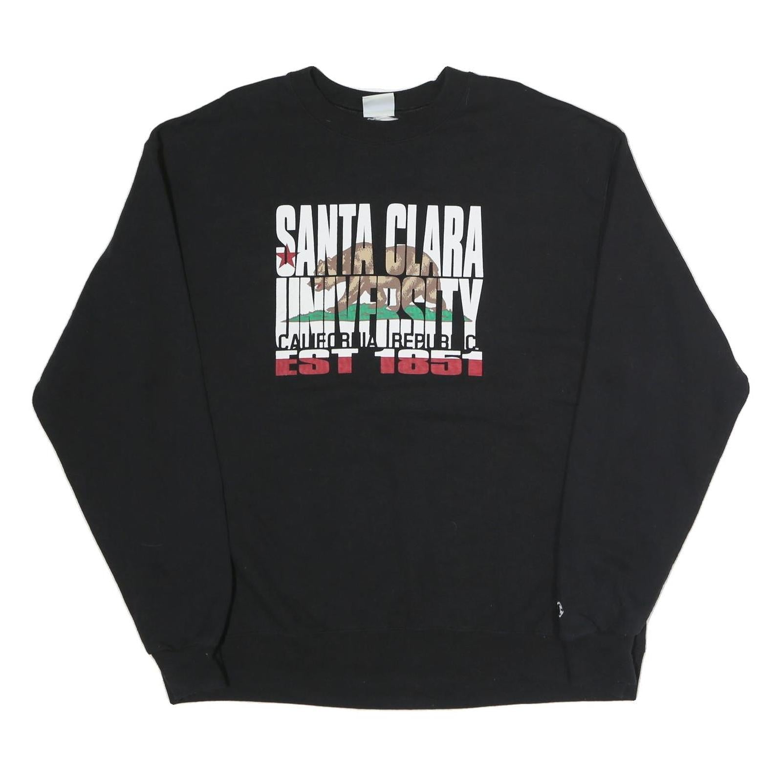 CHAMPION Mens Black Santa Clara University Crew Neck XL Cotton Blend Sweatshirt Refurbished - N/A refurbished available on Cerqular