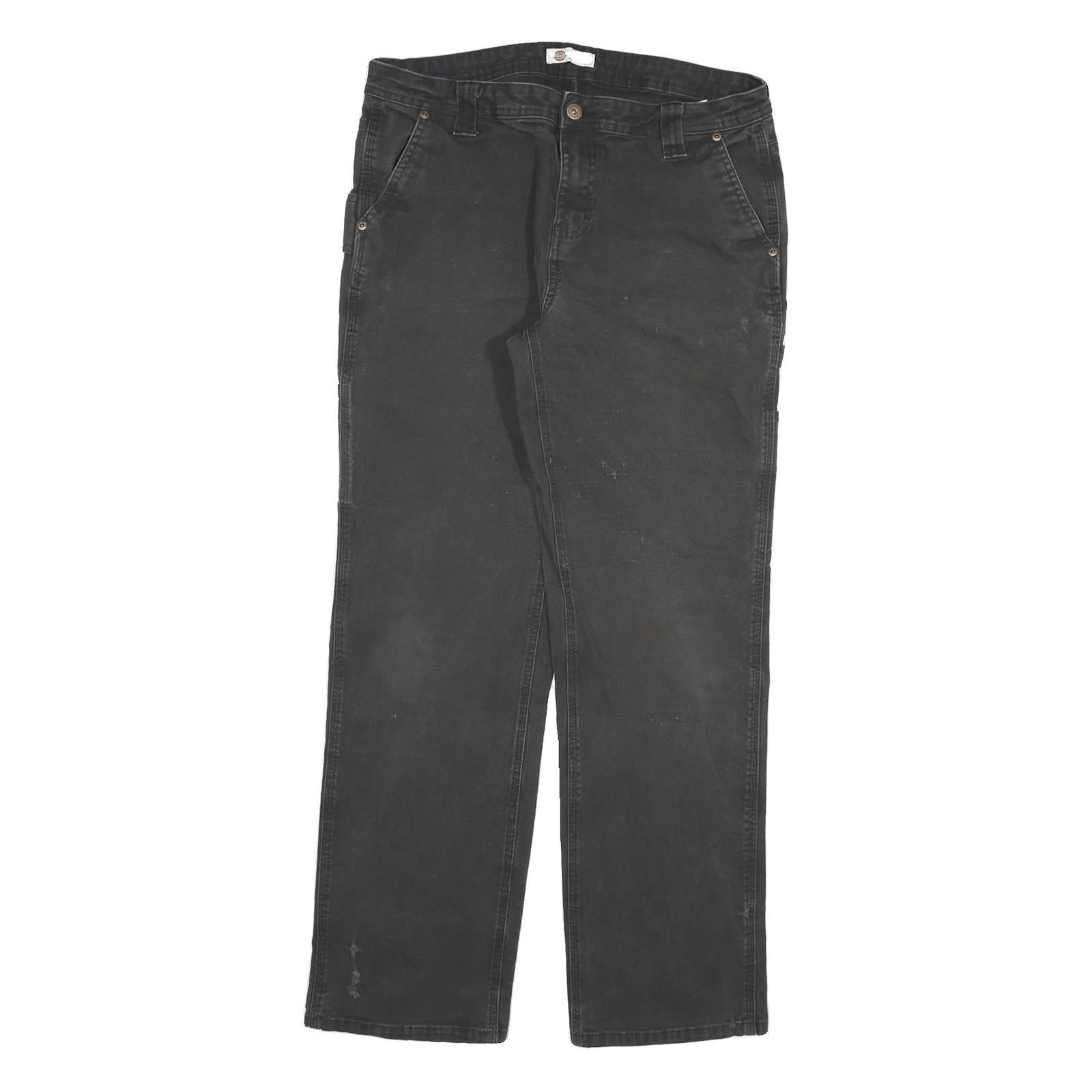 DICKIES Womens Regular Fit Black Denim Jeans W32 L30 Carpenter Style Zip Closure Refurbished - N/A refurbished available on Cerqular