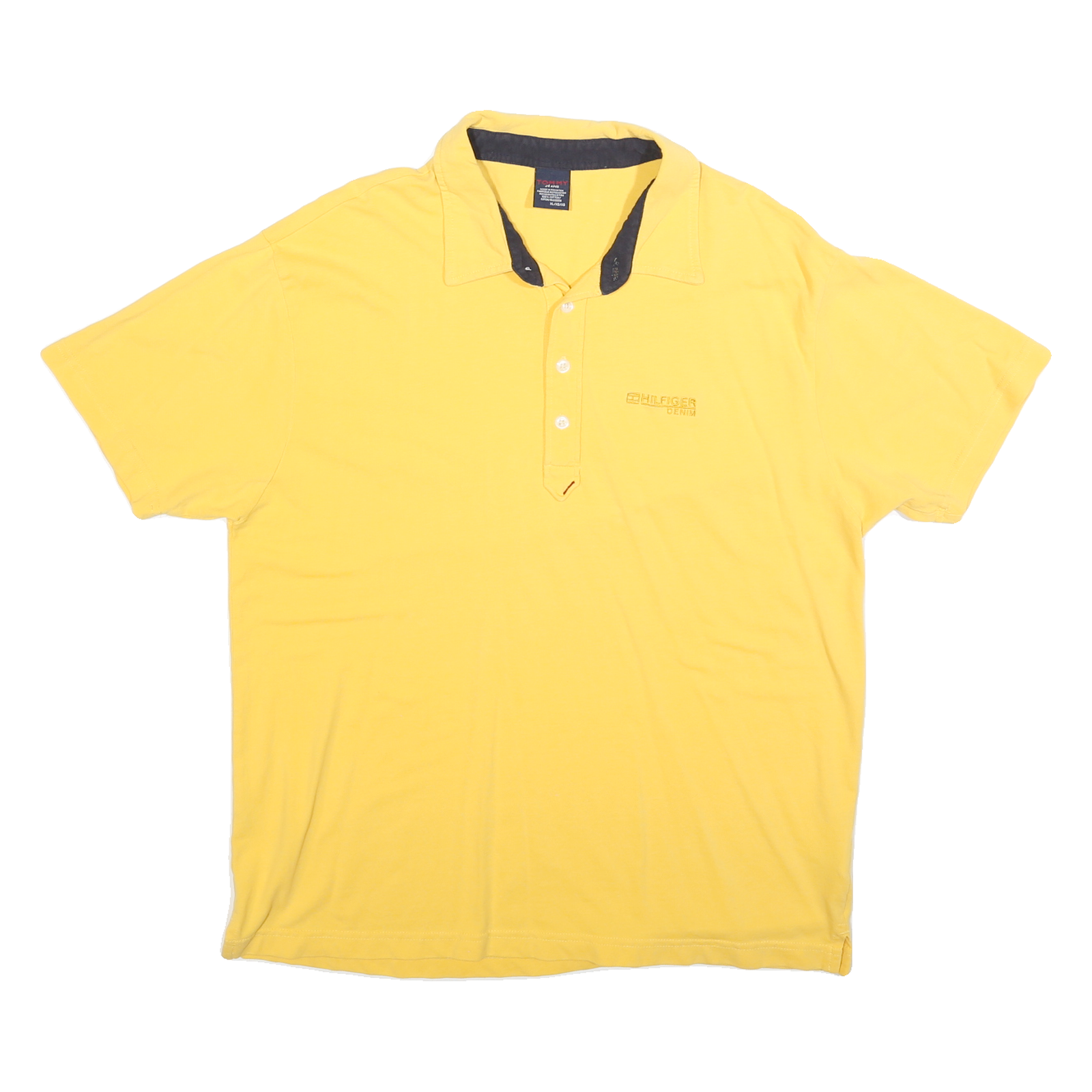 TOMMY JEANS Mens Yellow Polo Shirt XL Cotton Blend Short Sleeve Plain Casual Refurbished - N/A refurbished available on Cerqular