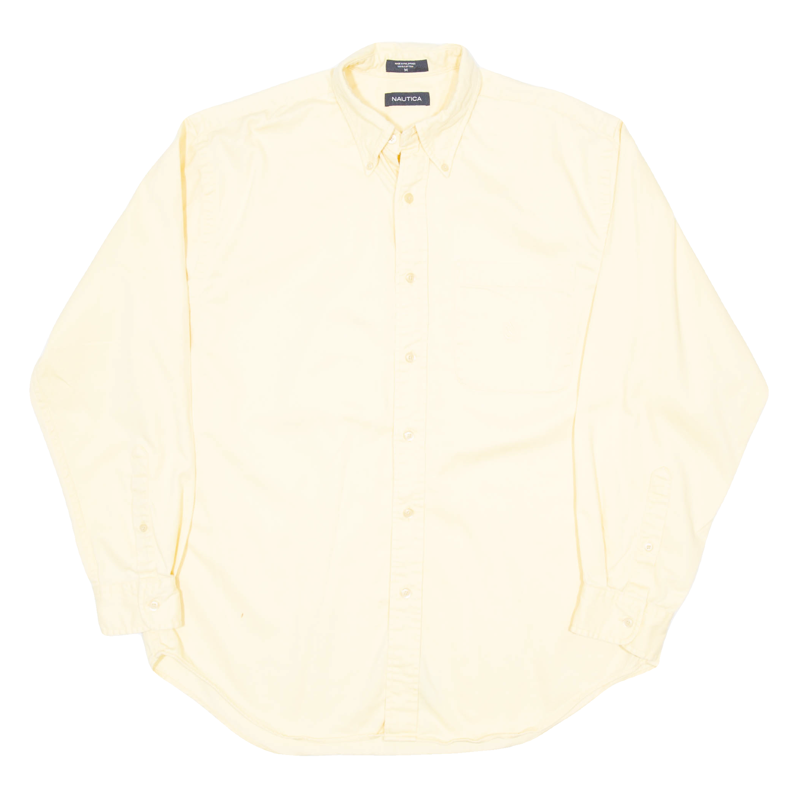 NAUTICA Mens Plain Shirt Yellow Long Sleeve M Refurbished - N/A refurbished available on Cerqular