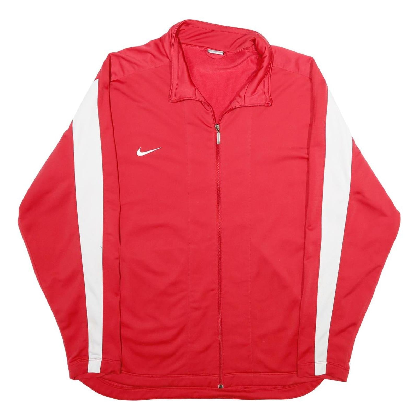 NIKE Mens Red Jacket XL Polyester Plain Zip Sportswear Track Top Refurbished - N/A refurbished available on Cerqular