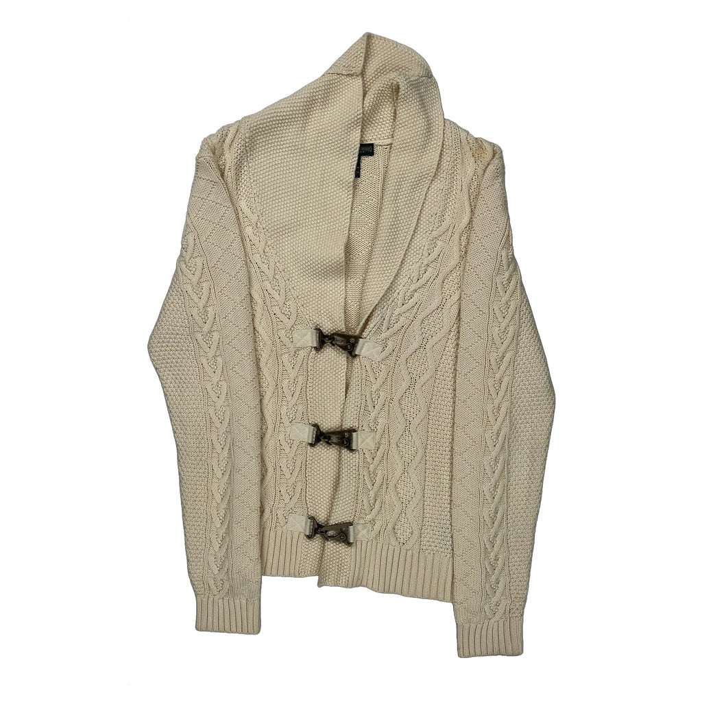 Ralph Lauren Jumper - Large Cream Cotton Refurbished - Thrifted (note: this is a term often used to describe second- refurbished available on Cerqular
