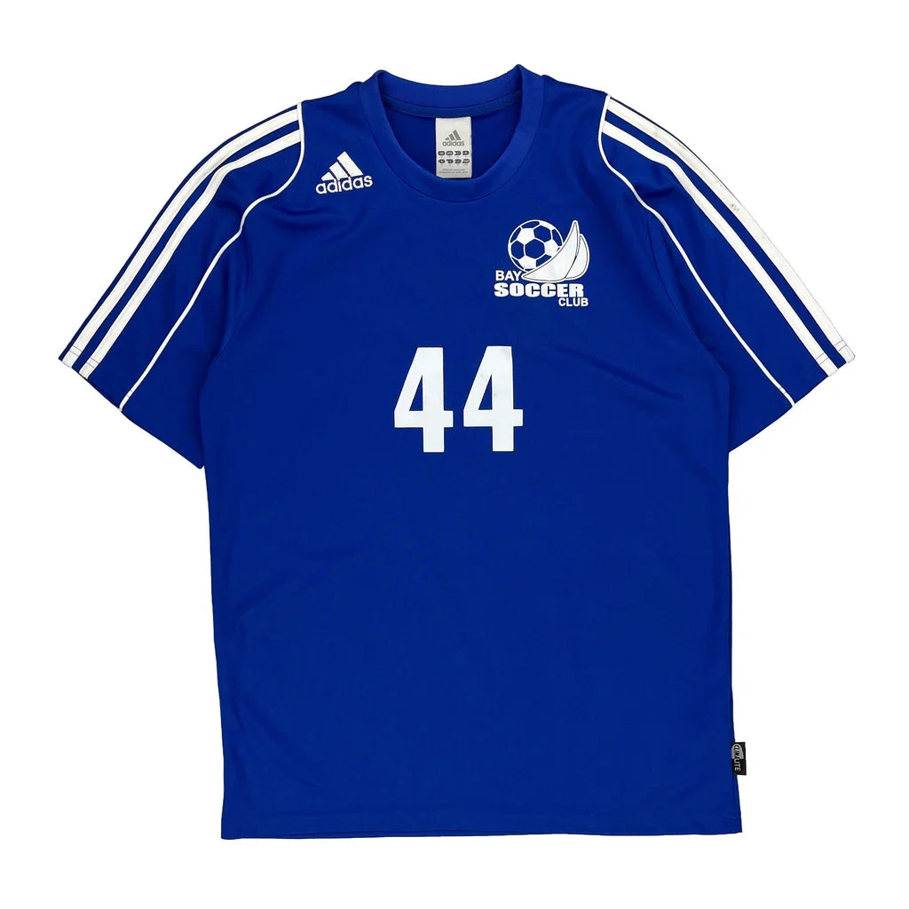 Buy Bay Soccer Club Adidas Jersey - Small Blue Polyester Refurbished - $40.19 Bay Soccer Club Adidas Jersey - Small Blue Polyester Refurbished - Thrifted (note: this is a term often used to describe second- refurbished available on Cerqular