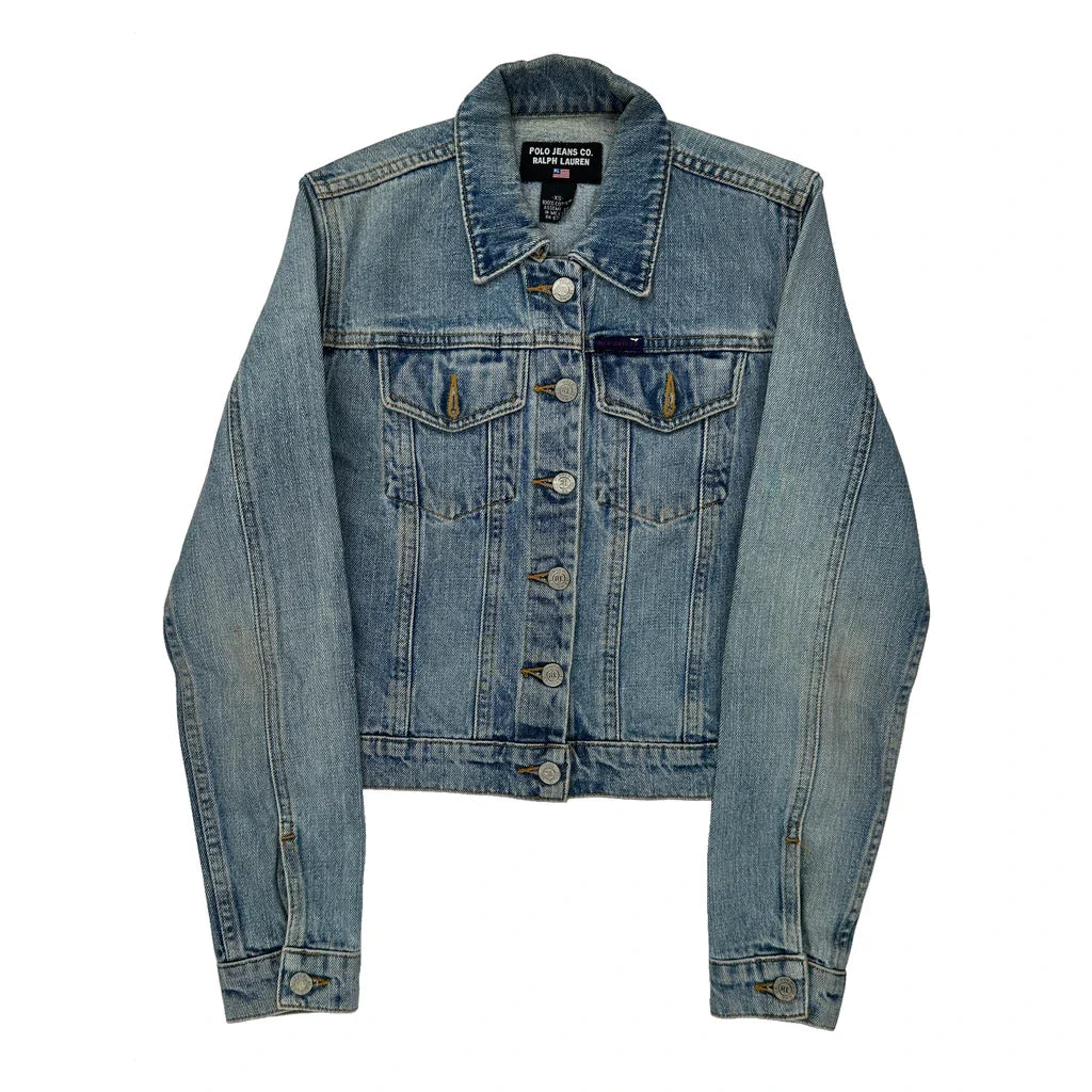 Ralph Lauren Denim Jacket - XS Light Wash Cotton Refurbished - Thrifted (note: this is a term often used to describe second- refurbished available on Cerqular