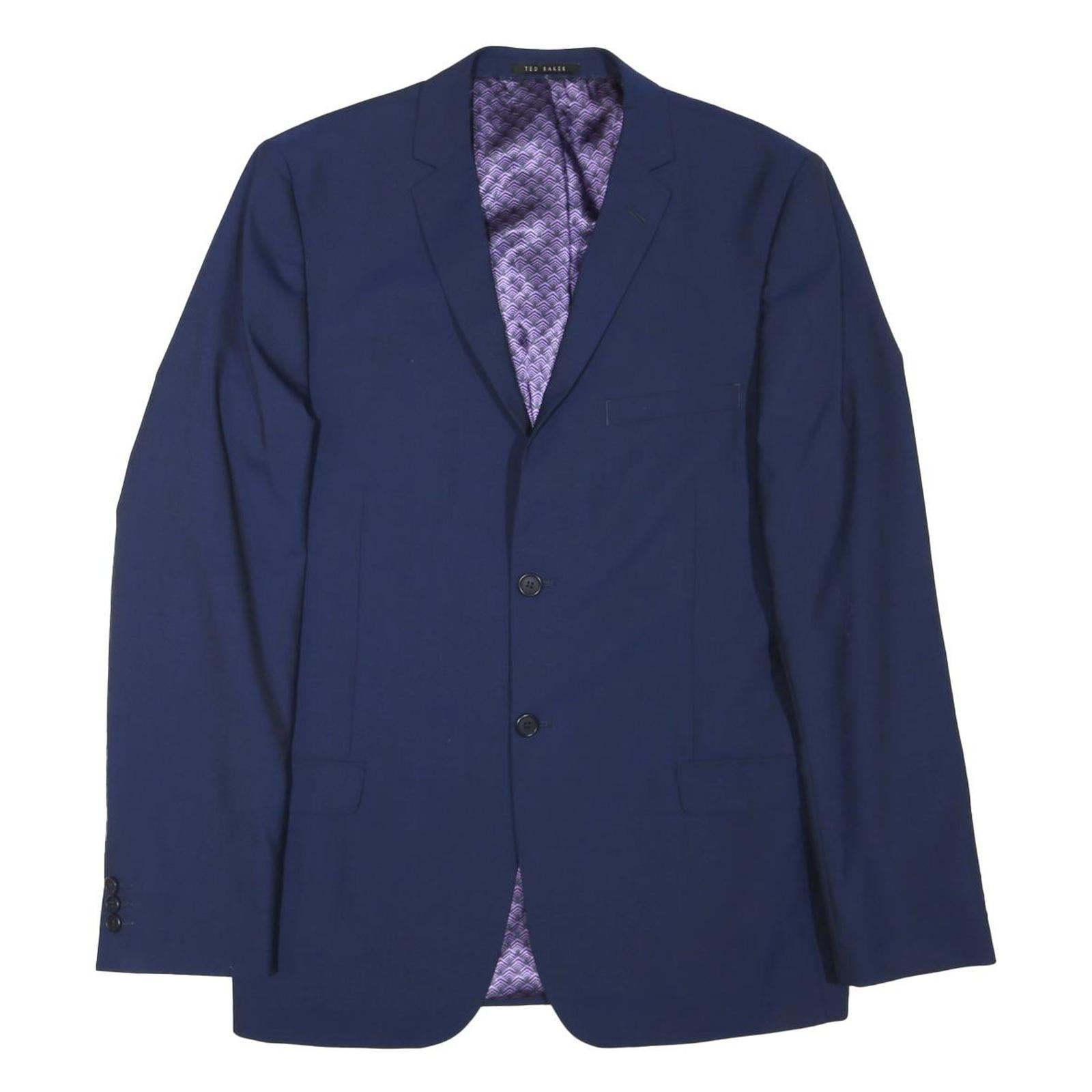 TED BAKER Mens Blue Classic Jacket M Polyester Blend Plain Stylish Casual Refurbished - N/A refurbished available on Cerqular