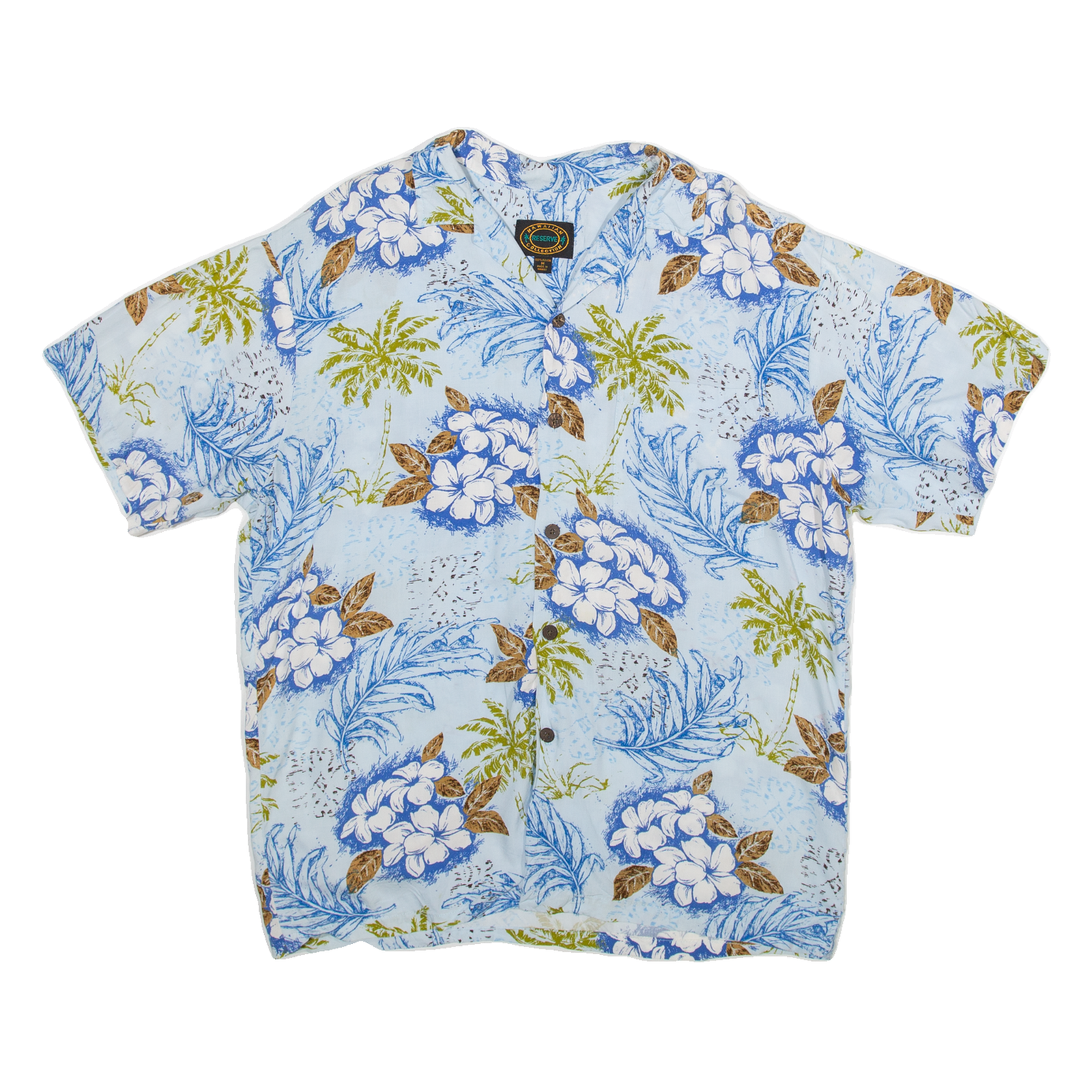 RESERVE Mens Hawaiian Shirt Blue Floral M Refurbished - N/A refurbished available on Cerqular